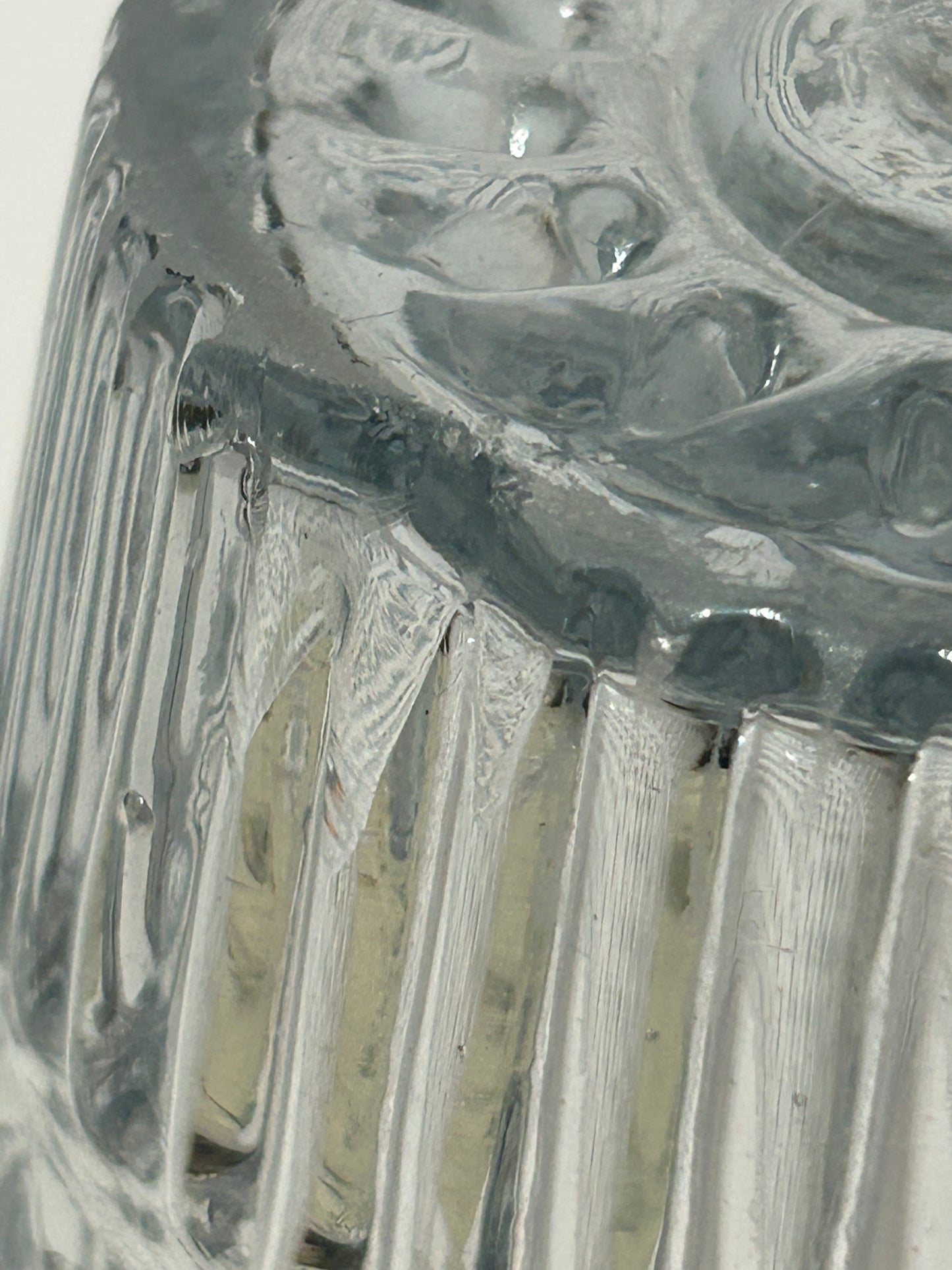 ANTIQUE FLIP GLASS BLOWN MOLDED PATTERN CIRCA 1830