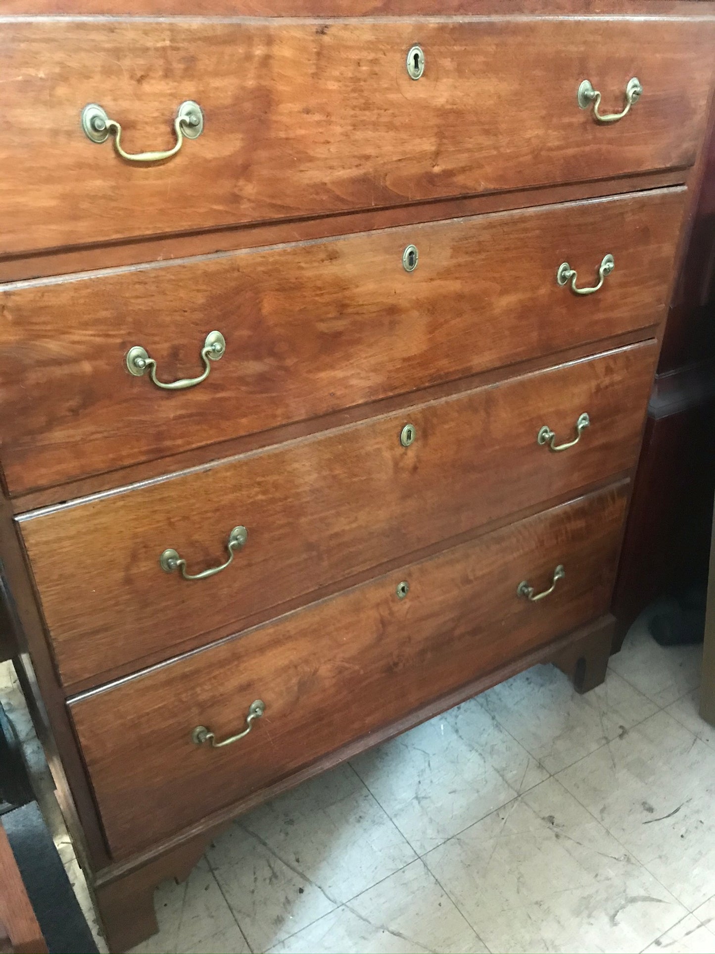LATE 1700's AMERICAN TEN DRAWER CHEST OF DRAWERS