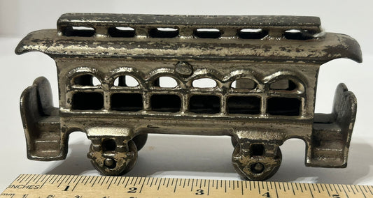 TROLLY CAR CAST IRON ANTIQUE BANK