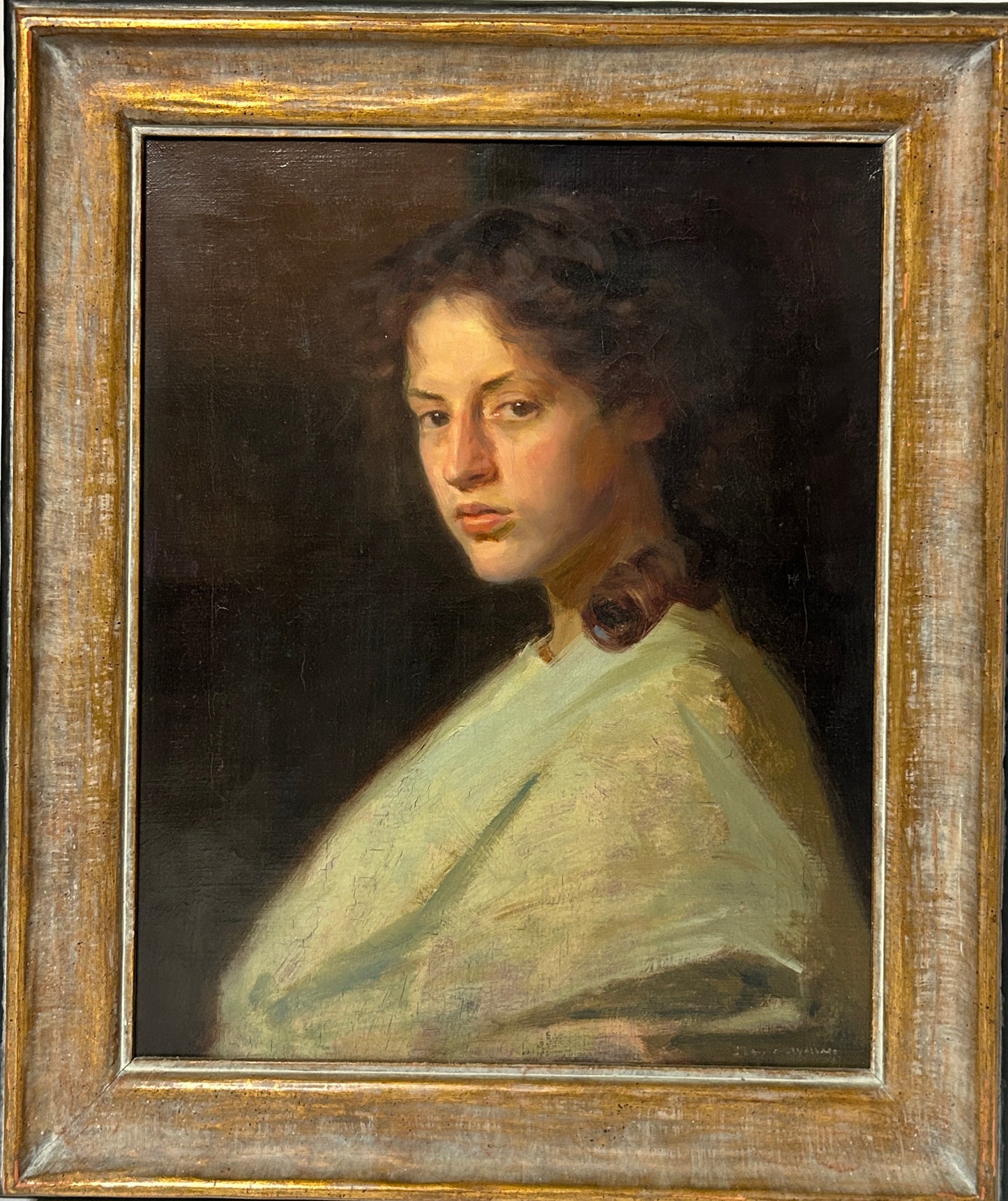 OMAHA ARTIST J. LAURIE WALLACE 1864-1953 PORTRAIT OF WOMAN