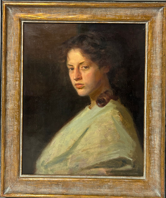 OMAHA ARTIST J. LAURIE WALLACE 1864-1953 PORTRAIT OF WOMAN