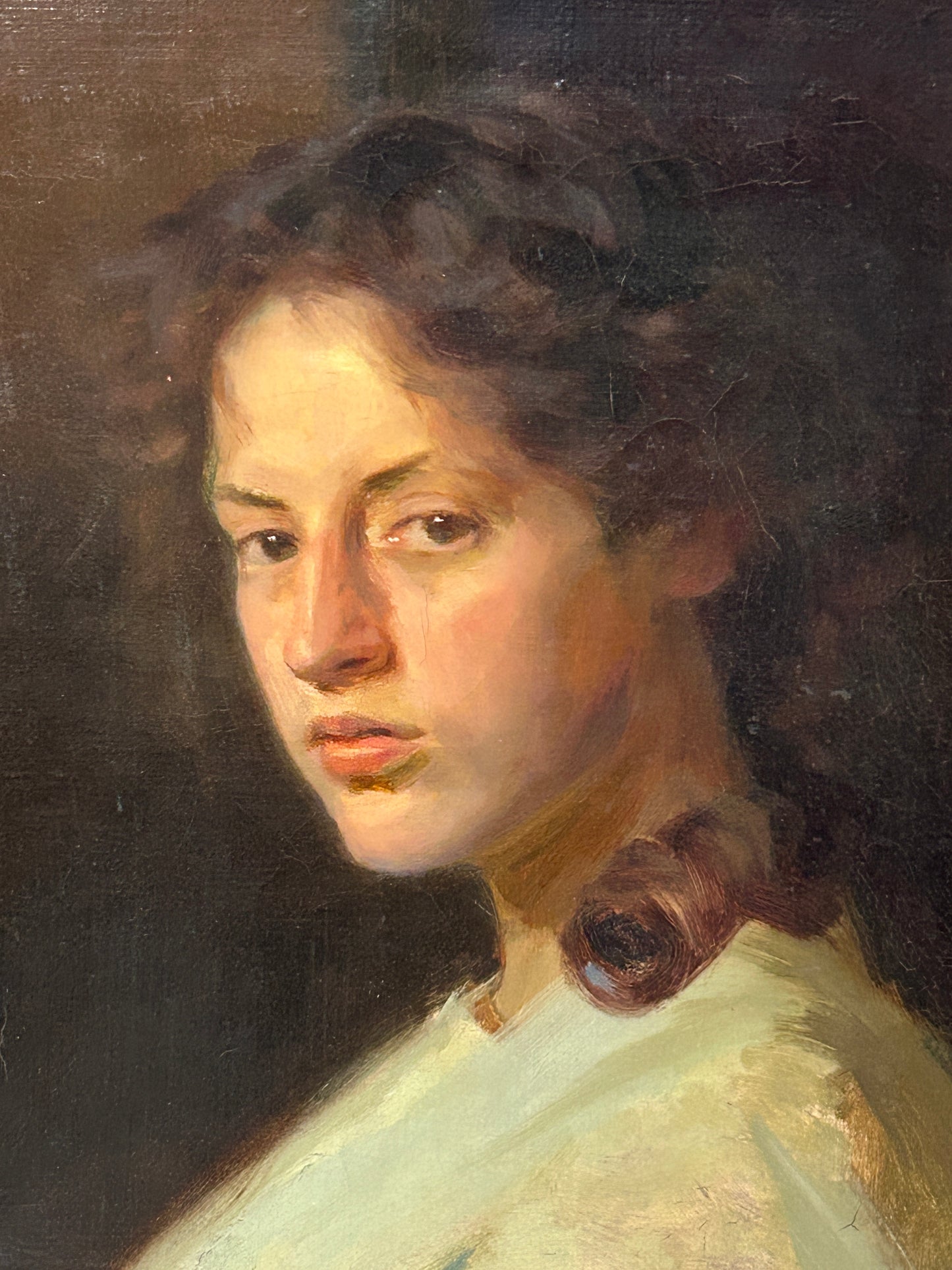 OMAHA ARTIST J. LAURIE WALLACE 1864-1953 PORTRAIT OF WOMAN