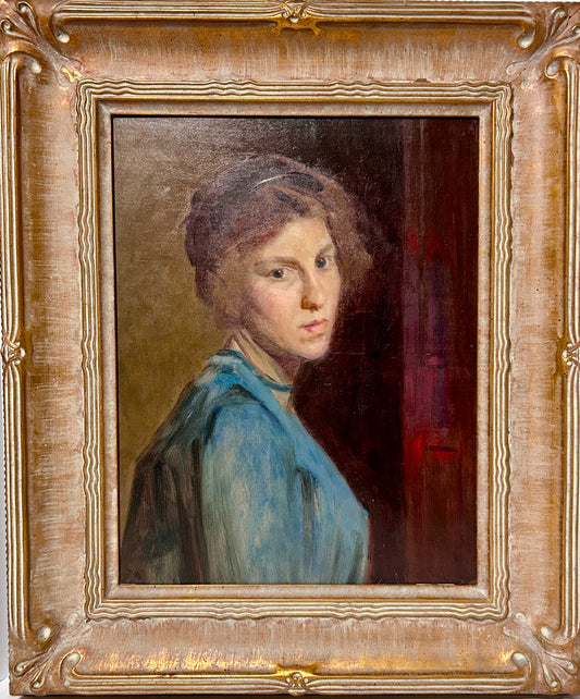 J. LAURIE WALLACE NEBRASKA AND ILLINOIS ARTIST PORTRAIT OF WOMAN
