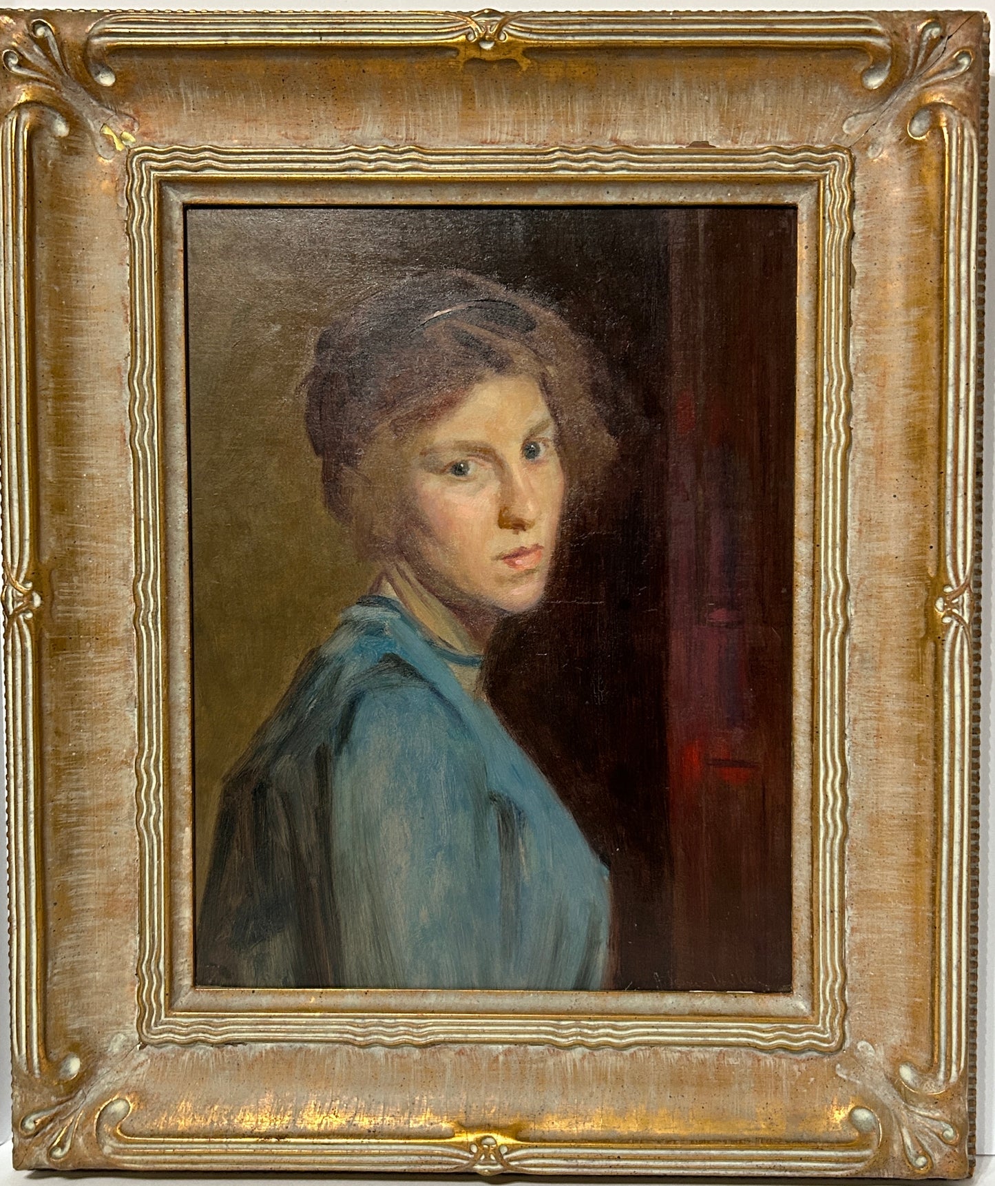 J. LAURIE WALLACE NEBRASKA AND ILLINOIS ARTIST PORTRAIT OF WOMAN