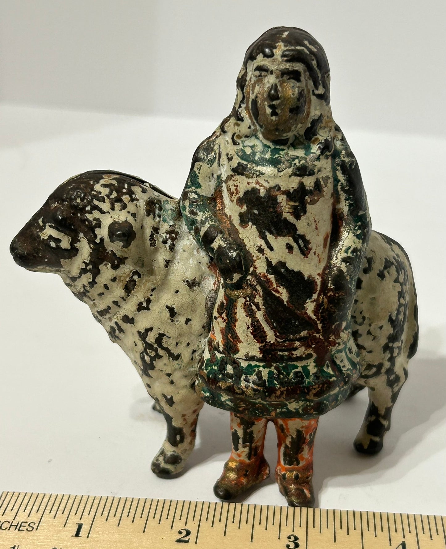 ANTIQUE MARY AND LAMB IRON STILL BANK
