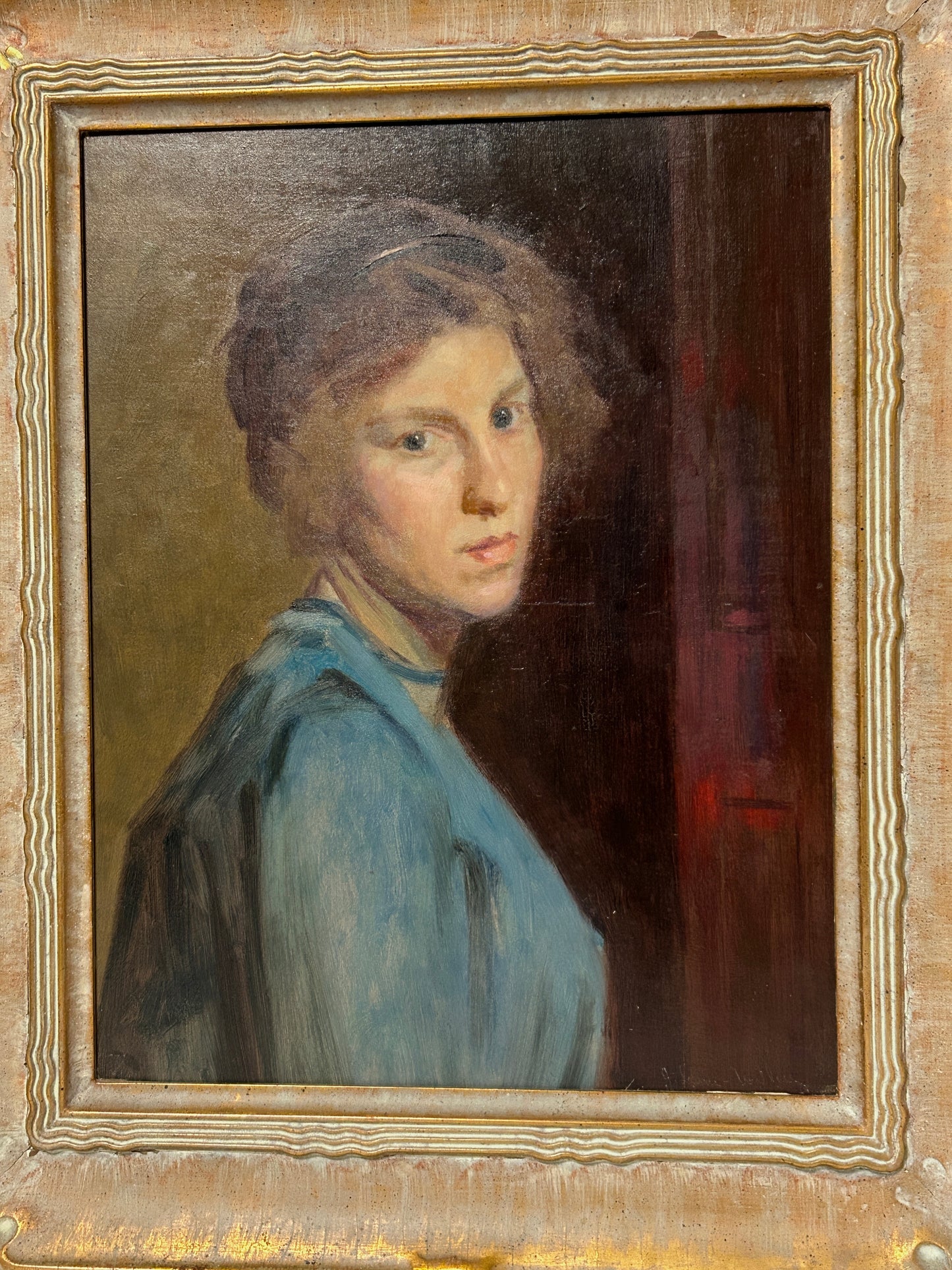 J. LAURIE WALLACE NEBRASKA AND ILLINOIS ARTIST PORTRAIT OF WOMAN