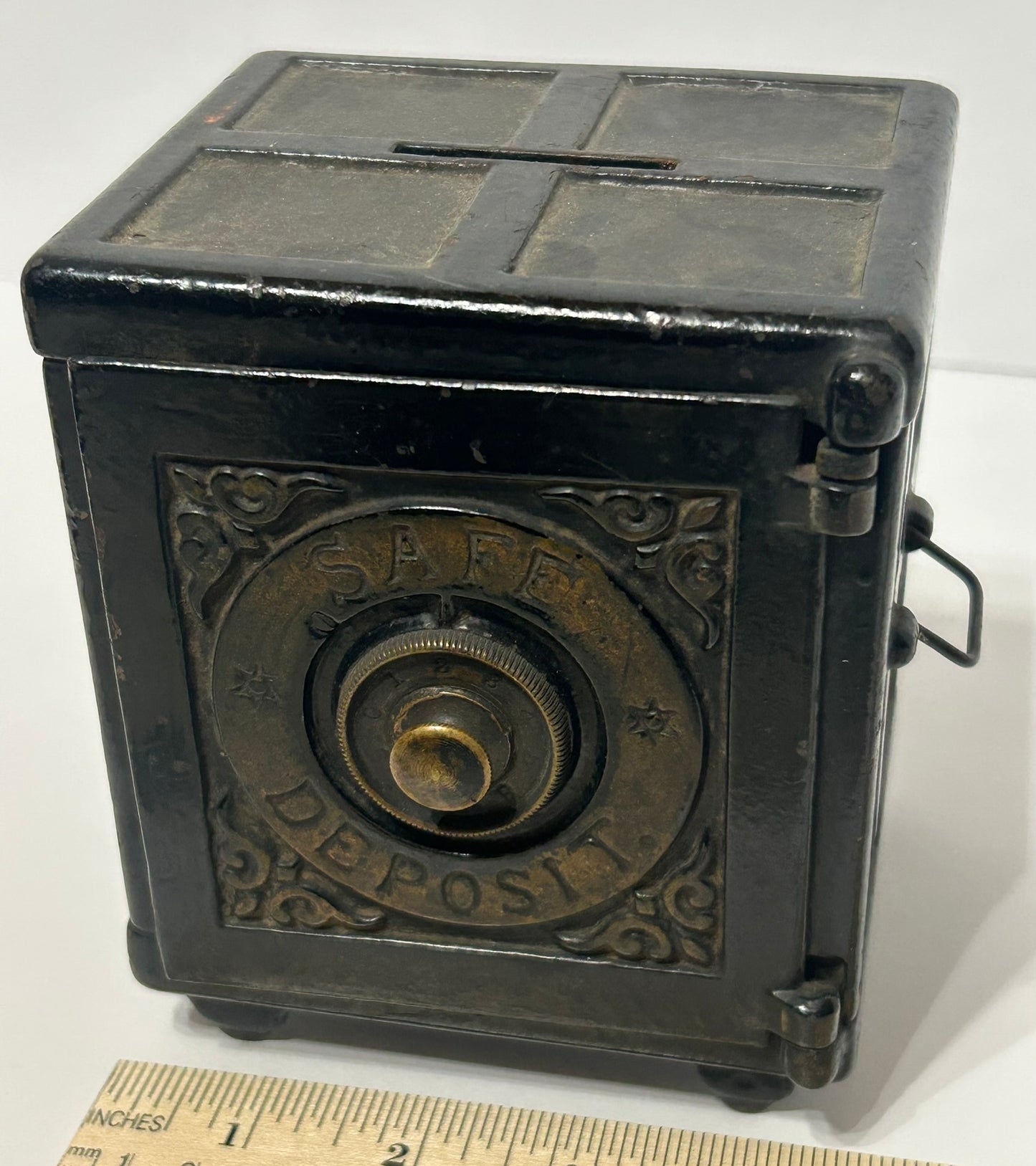 ANTIQUE SAFE DEPOSIT IRON BANK