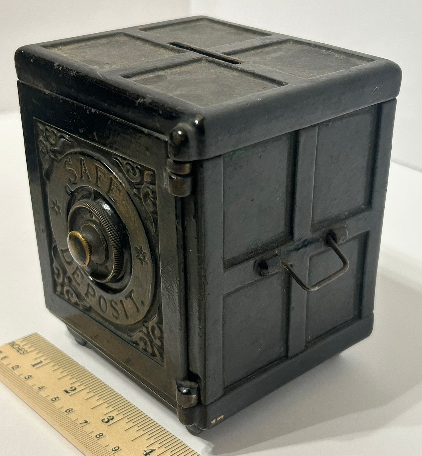 ANTIQUE SAFE DEPOSIT IRON BANK