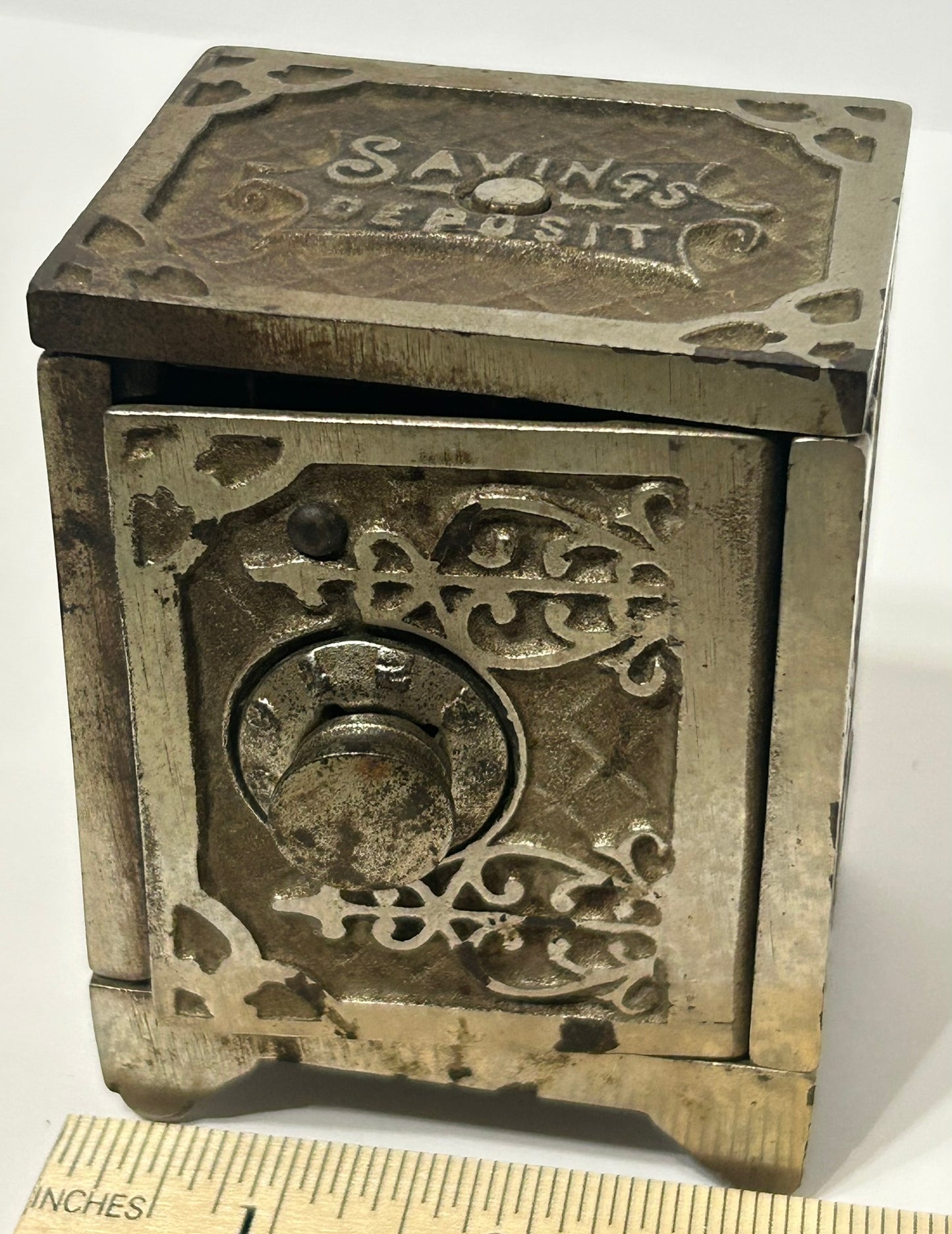 ANTIQUE CAST IRON STAR BRAND COMBINATION SAFE BANK