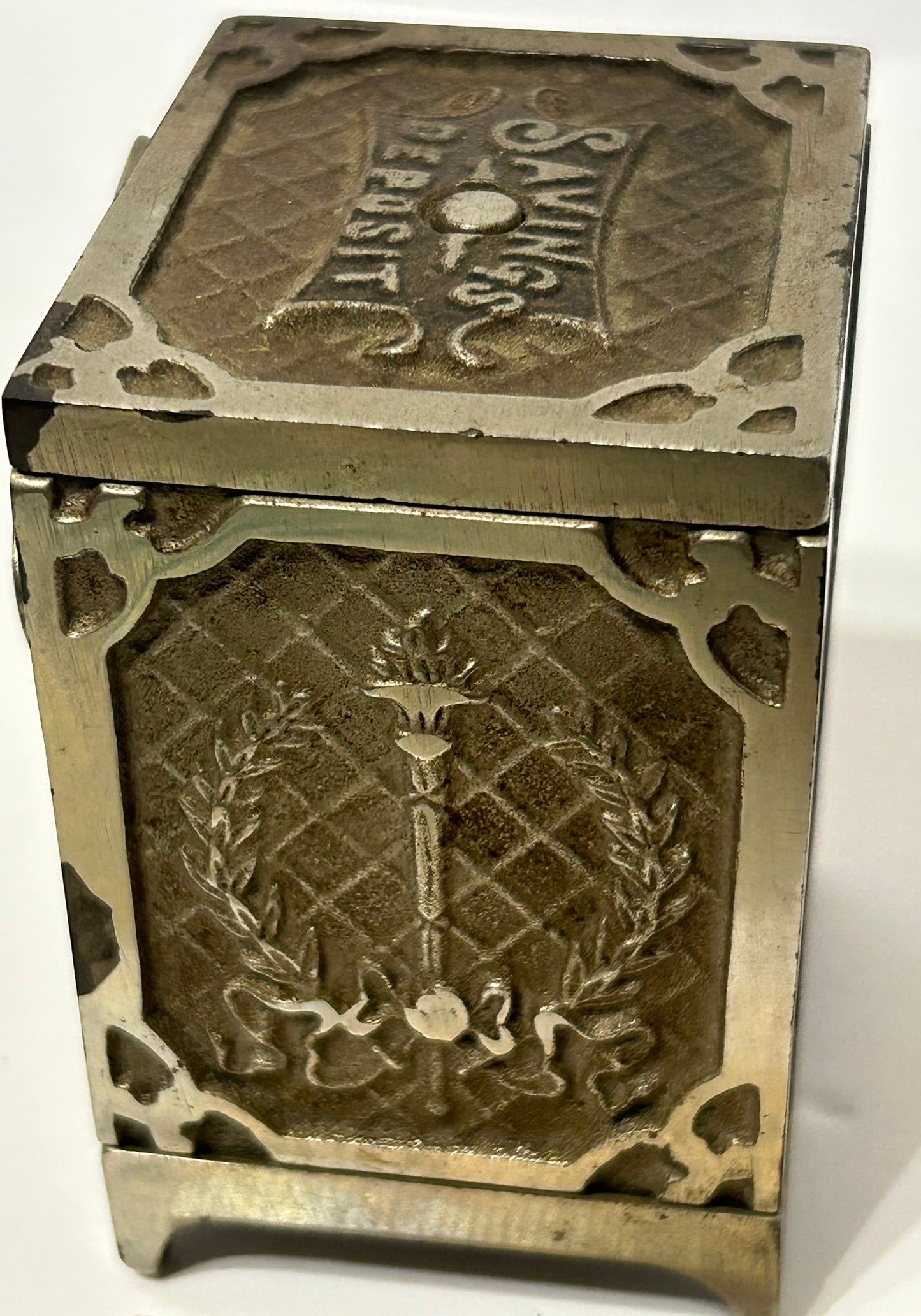 ANTIQUE CAST IRON STAR BRAND COMBINATION SAFE BANK