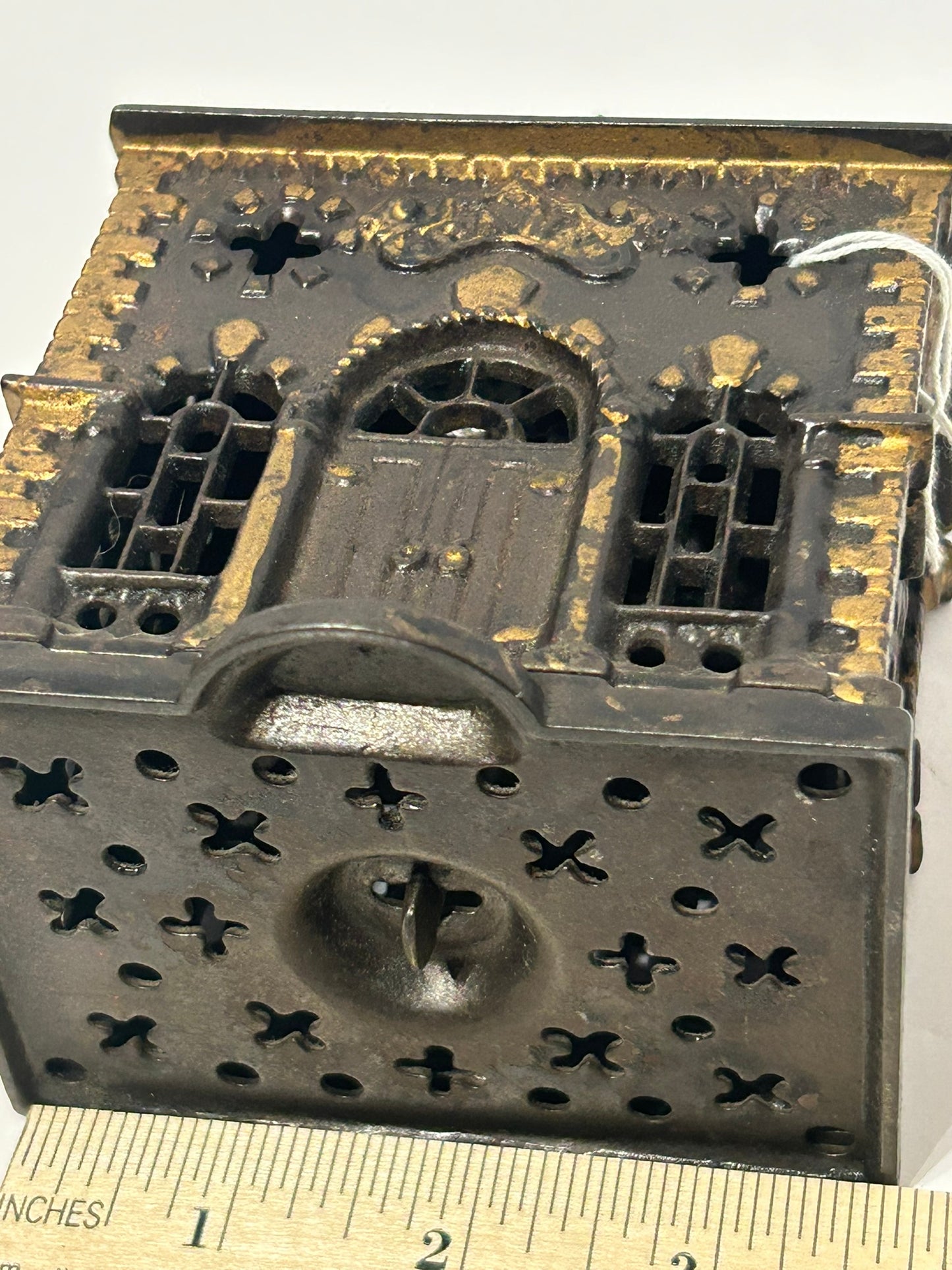 ANTIQUE CAST IRON "ROOF" SAVINGS BANK