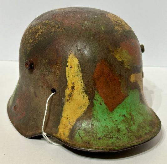 GERMAN WWI HELMET WITH CAMOUFLAGE
