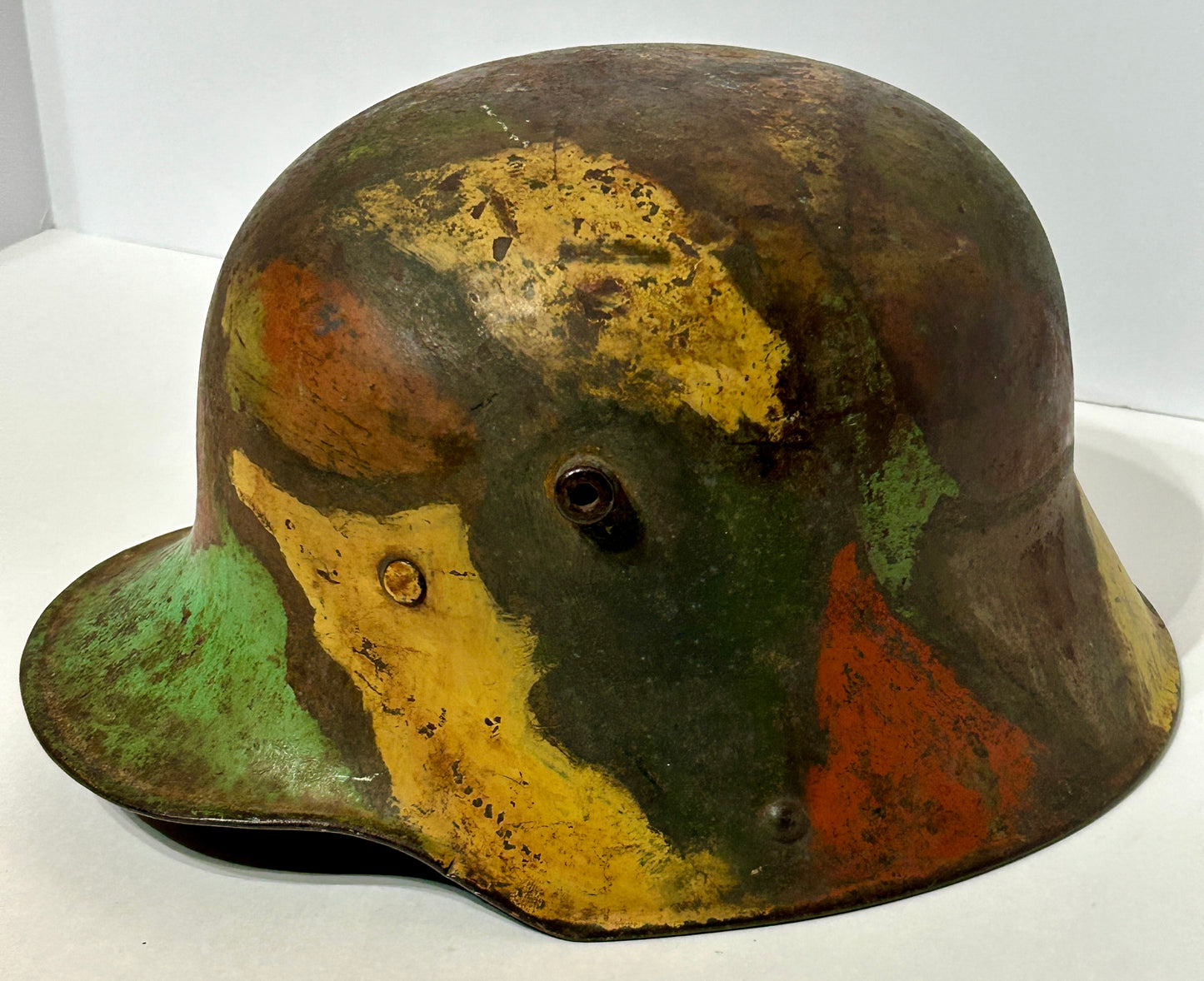 GERMAN WWI HELMET WITH CAMOUFLAGE