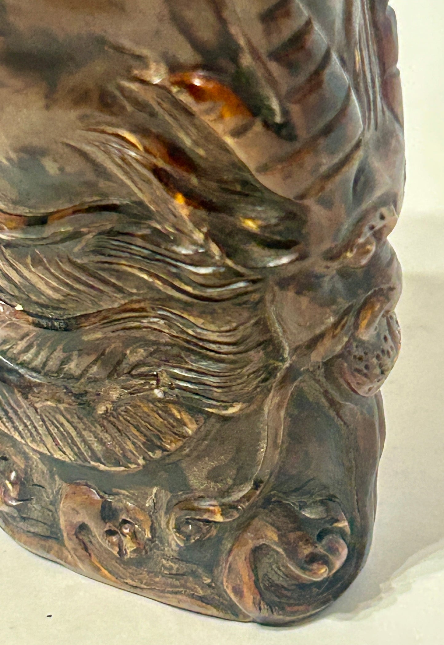 ANTIQUE CHINESE CARVED HORN LIBATION CUP