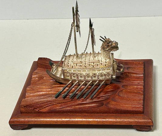 JAPANESE MODEL OF WARSHIP MARKED SILVER
