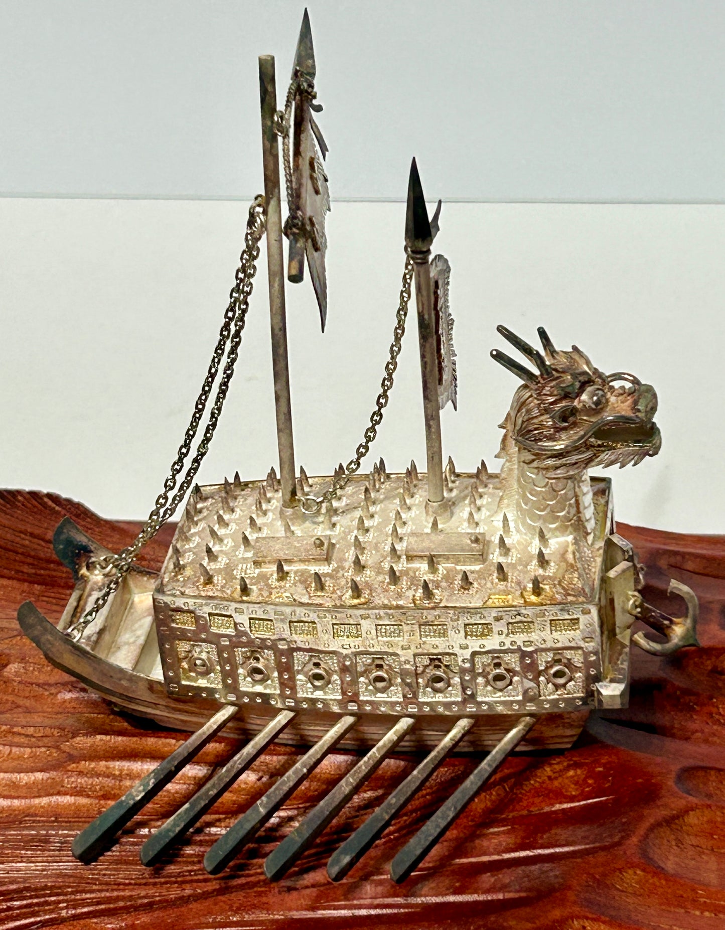 JAPANESE MODEL OF WARSHIP MARKED SILVER