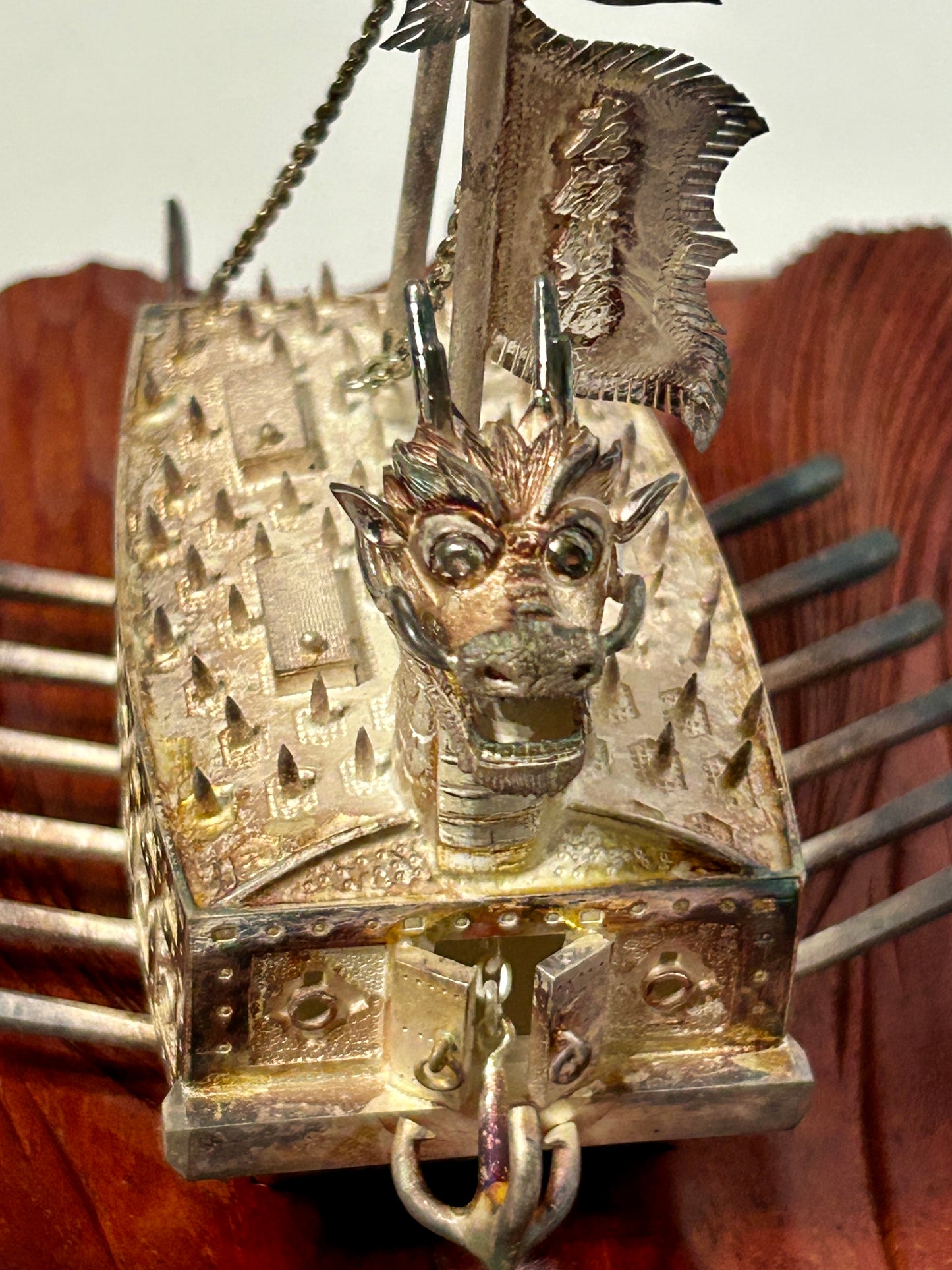 JAPANESE MODEL OF WARSHIP MARKED SILVER