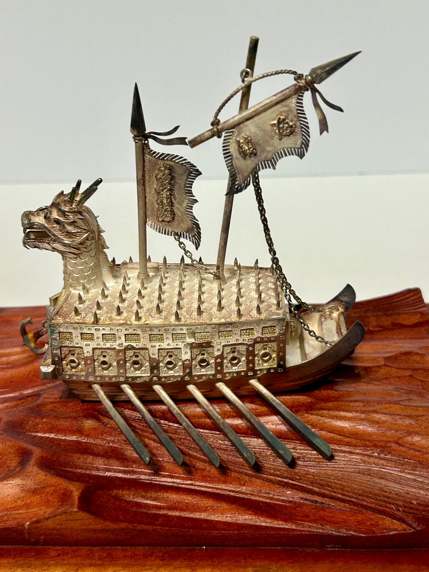 JAPANESE MODEL OF WARSHIP MARKED SILVER