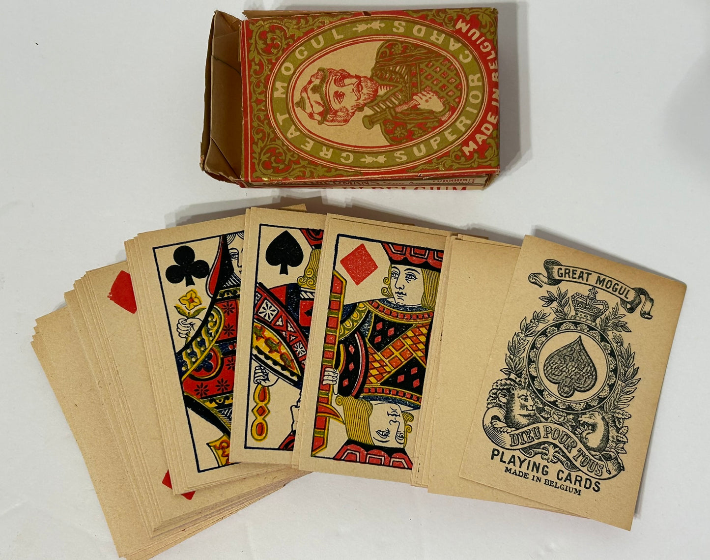 ANTIQUE PLAYING CARDS GREAT MOGUL MADE IN BELGIUM