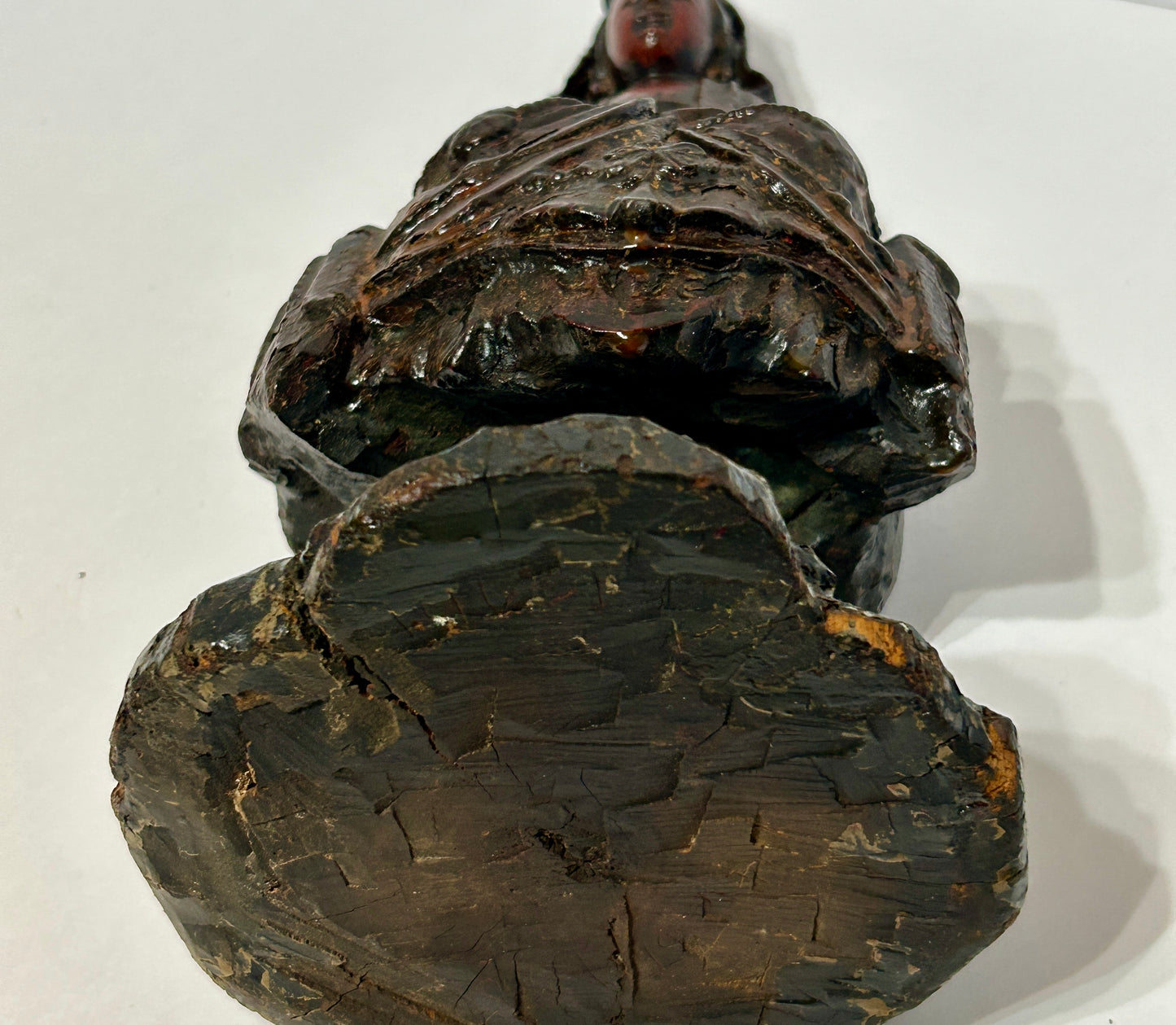 GUANYIN CARVED WOOD AND LACQUER FIGURE