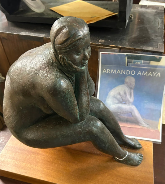 ARMANDO AMAYA BRONZE NUDE WOMAN SCULPTURE