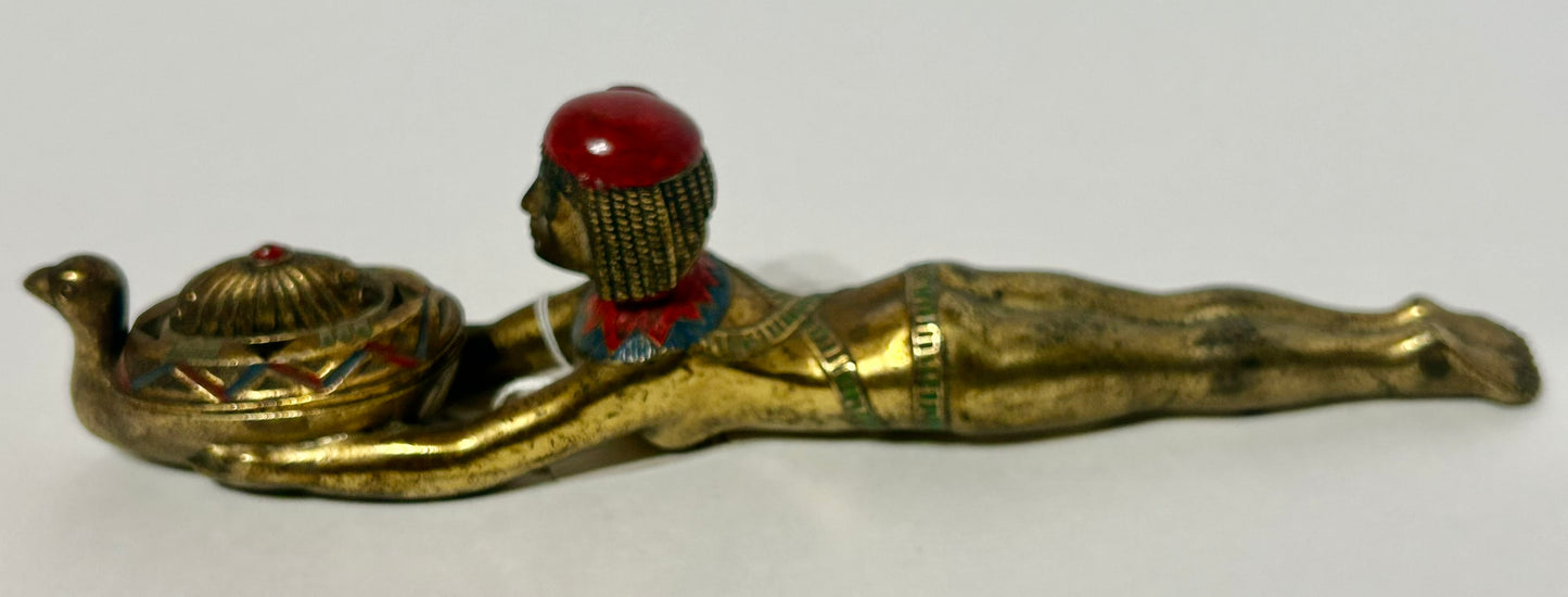 ART DECO EGYPTIAN LADY INCENSE BURNER