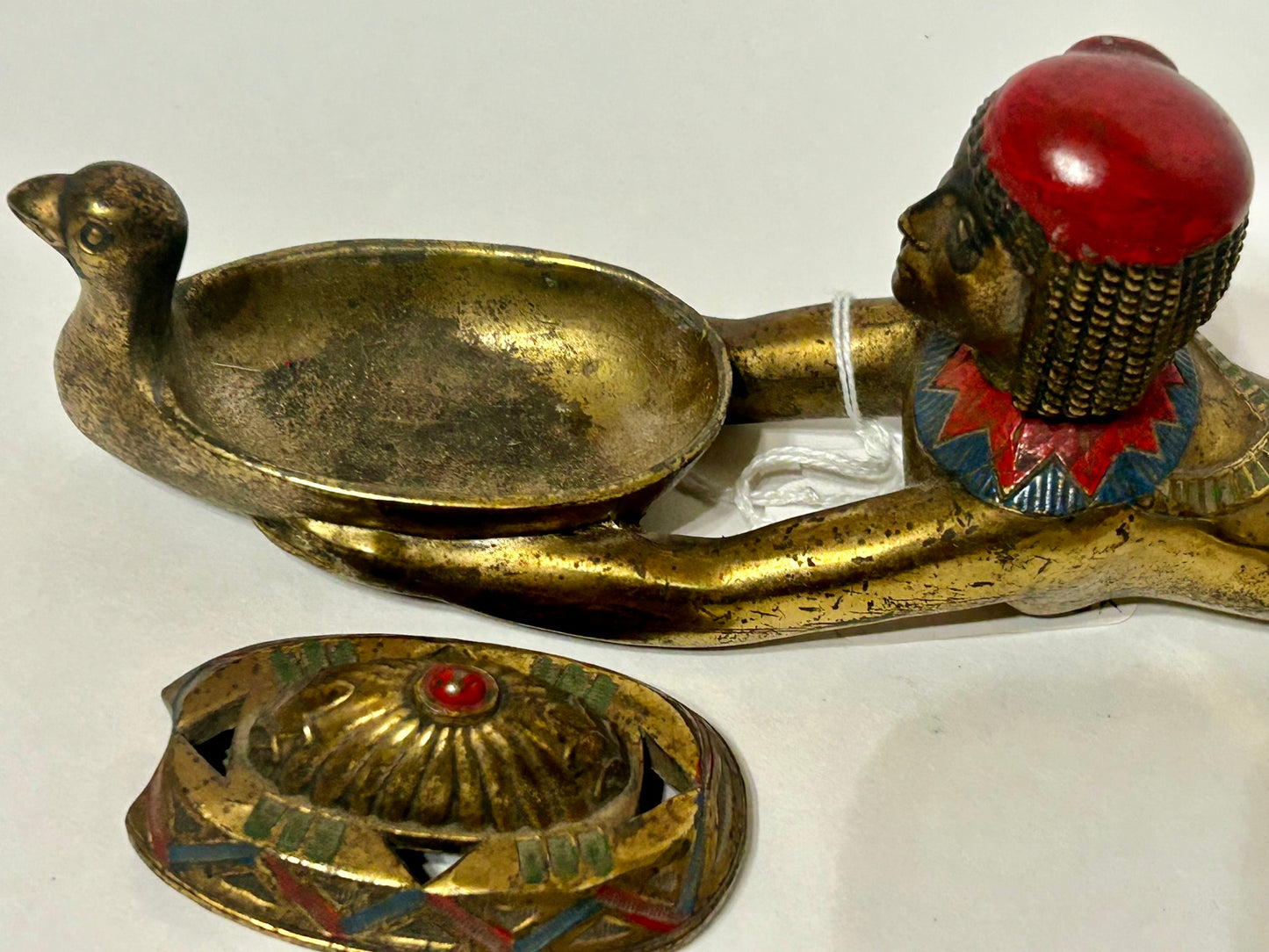 ART DECO EGYPTIAN LADY INCENSE BURNER