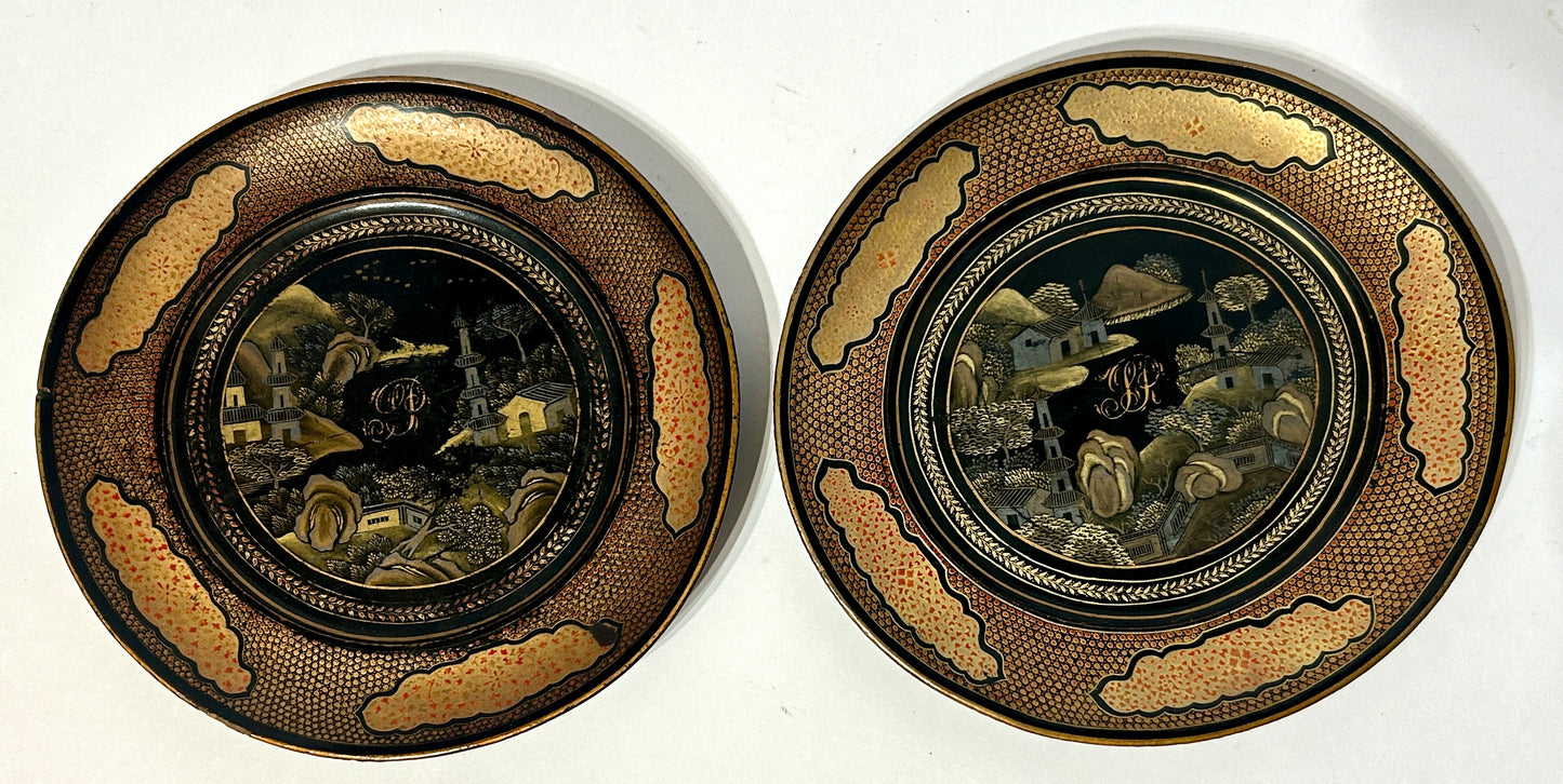 EARLY CHINESE EXPORT WOODEN PLATES