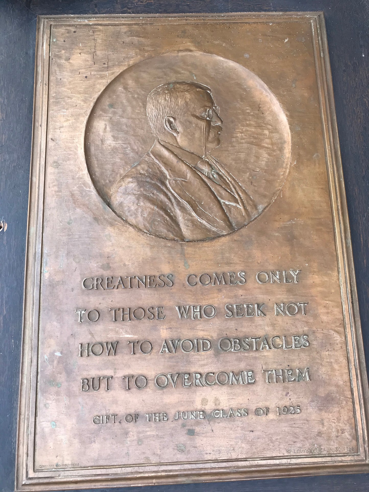 LARGE BRONZE PLAQUES OF EDISON, WASHINGTON, FRANKLIN, AND T. ROOSEVELT