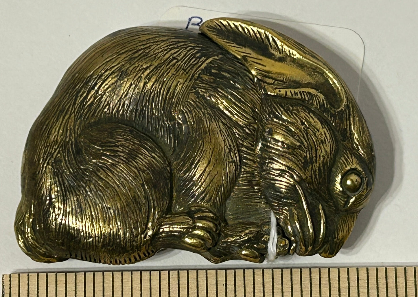 ANTIQUE FIGURAL RABBIT BRONZE MATCH SAFE