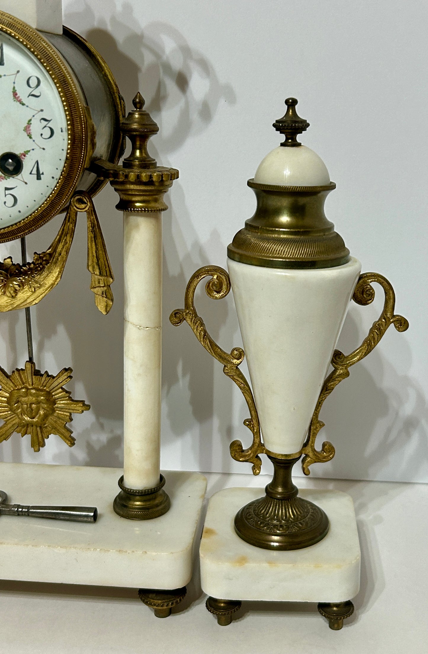 ANTIQUE FRENCH CLOCK AND GARNITURE BY CHARLES HOUR