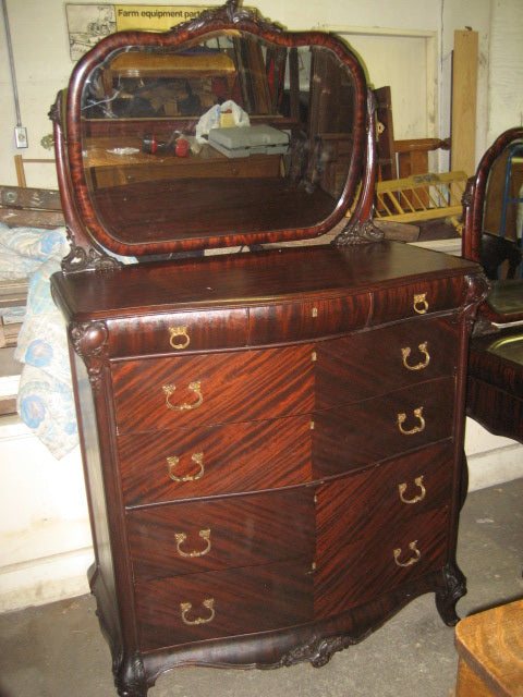 ANTIQUE 4 PIECE MAHOGANY BEDROOM SET EARLY 1900 PERIOD