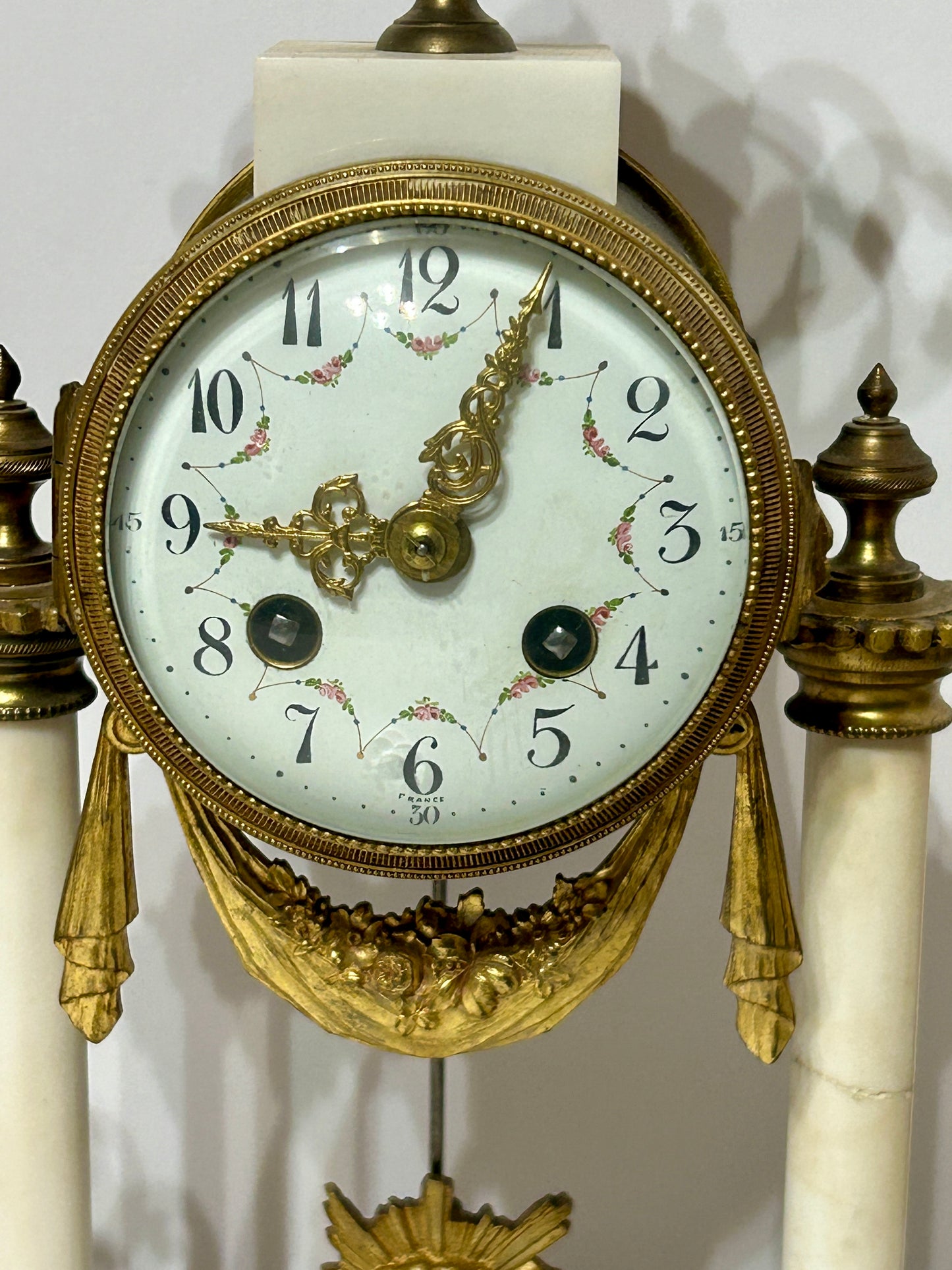 ANTIQUE FRENCH CLOCK AND GARNITURE BY CHARLES HOUR