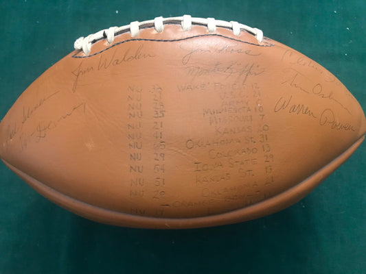 1970 NEBRASKA CORNHUSKERS CHAMPIONSHIP  FOOTBALL TEAM SIGNED FOOTBALL
