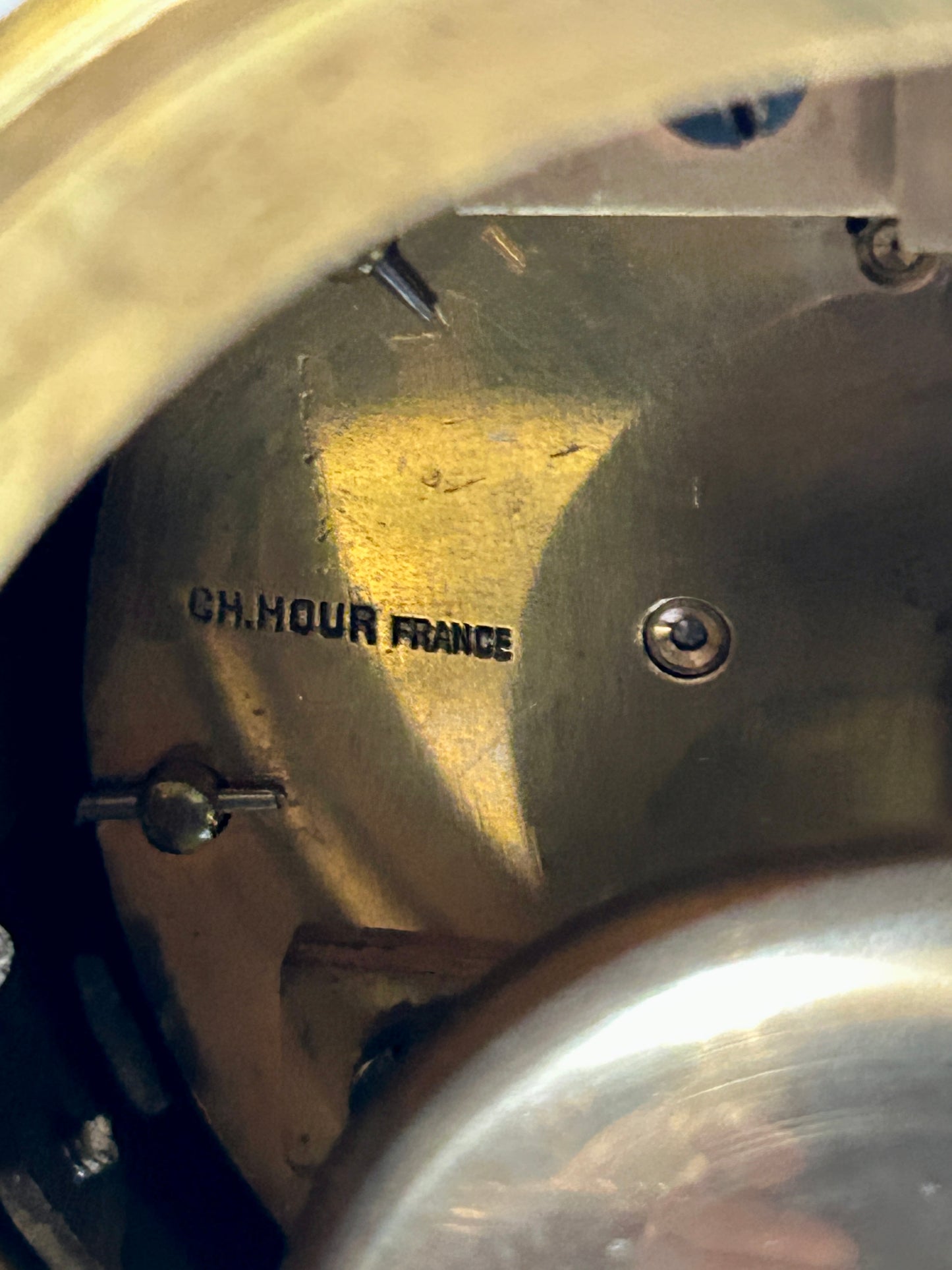 ANTIQUE FRENCH CLOCK AND GARNITURE BY CHARLES HOUR