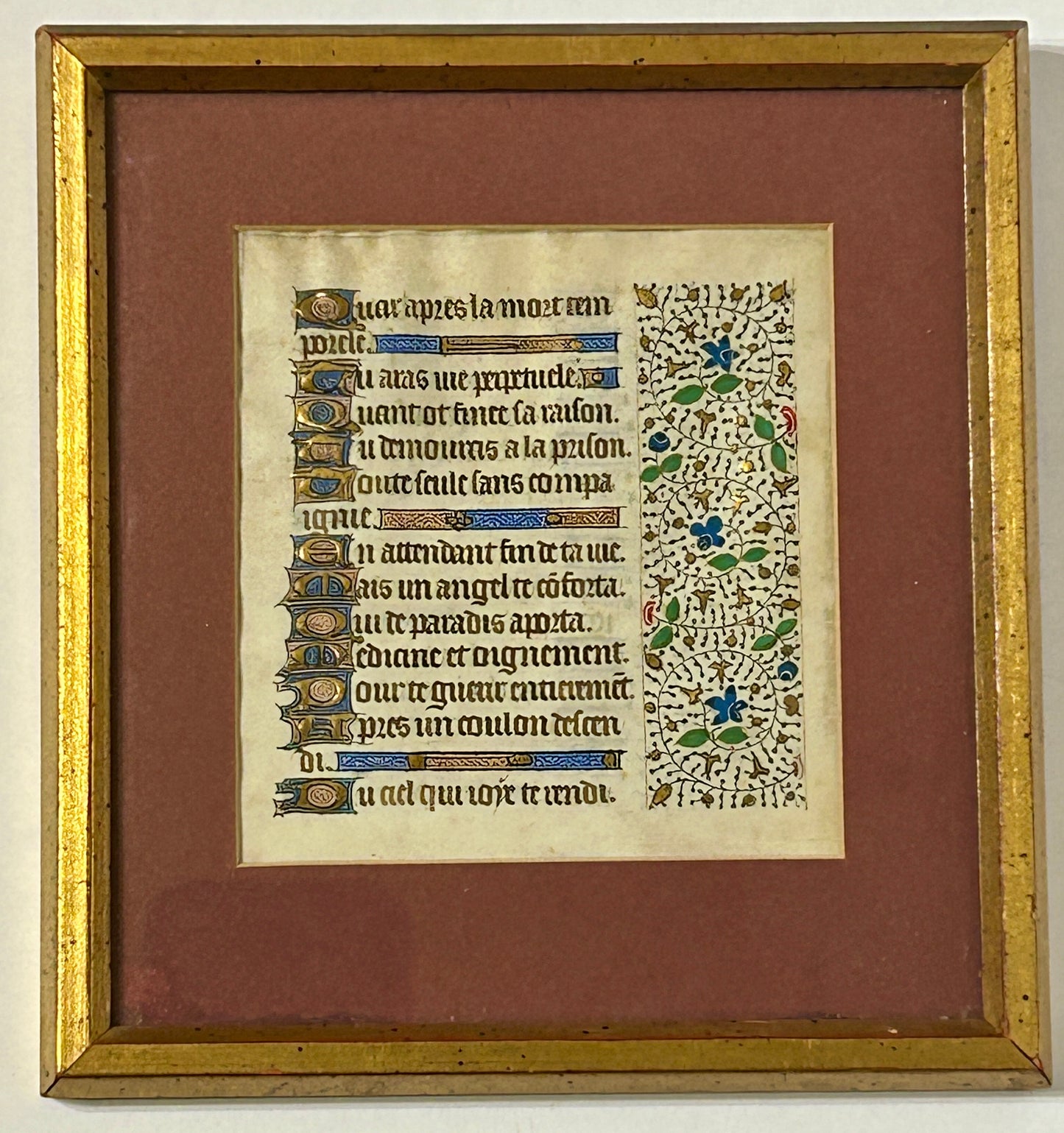 15TH CENTURY PARCHMENT DECORATED VELLUM PAGE