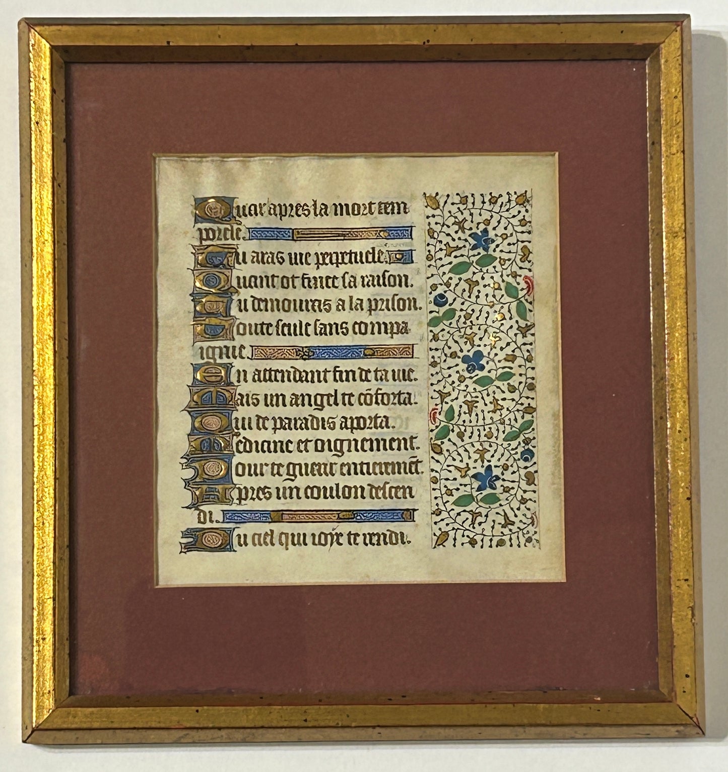 15TH CENTURY PARCHMENT DECORATED VELLUM PAGE