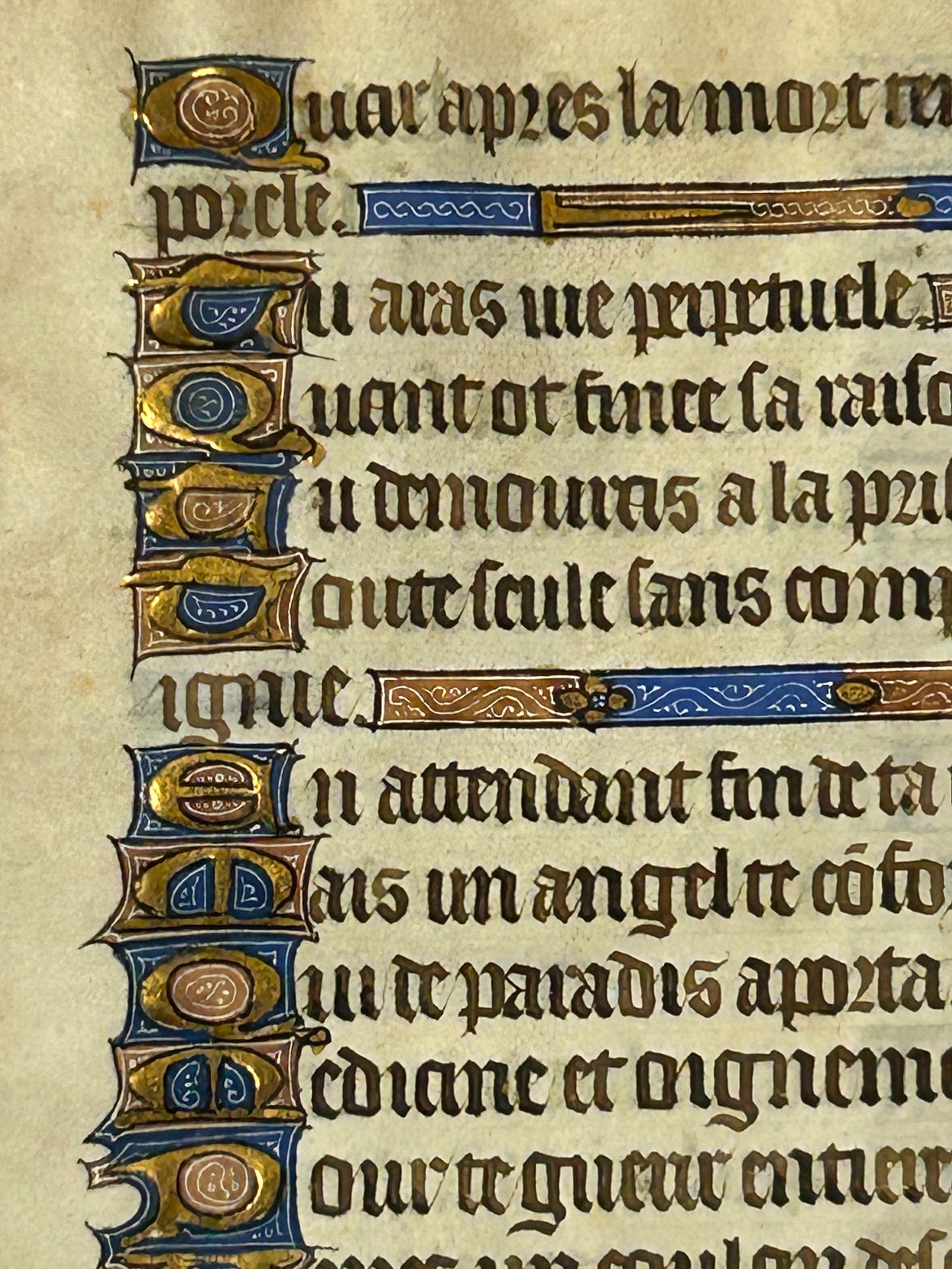 15TH CENTURY PARCHMENT DECORATED VELLUM PAGE