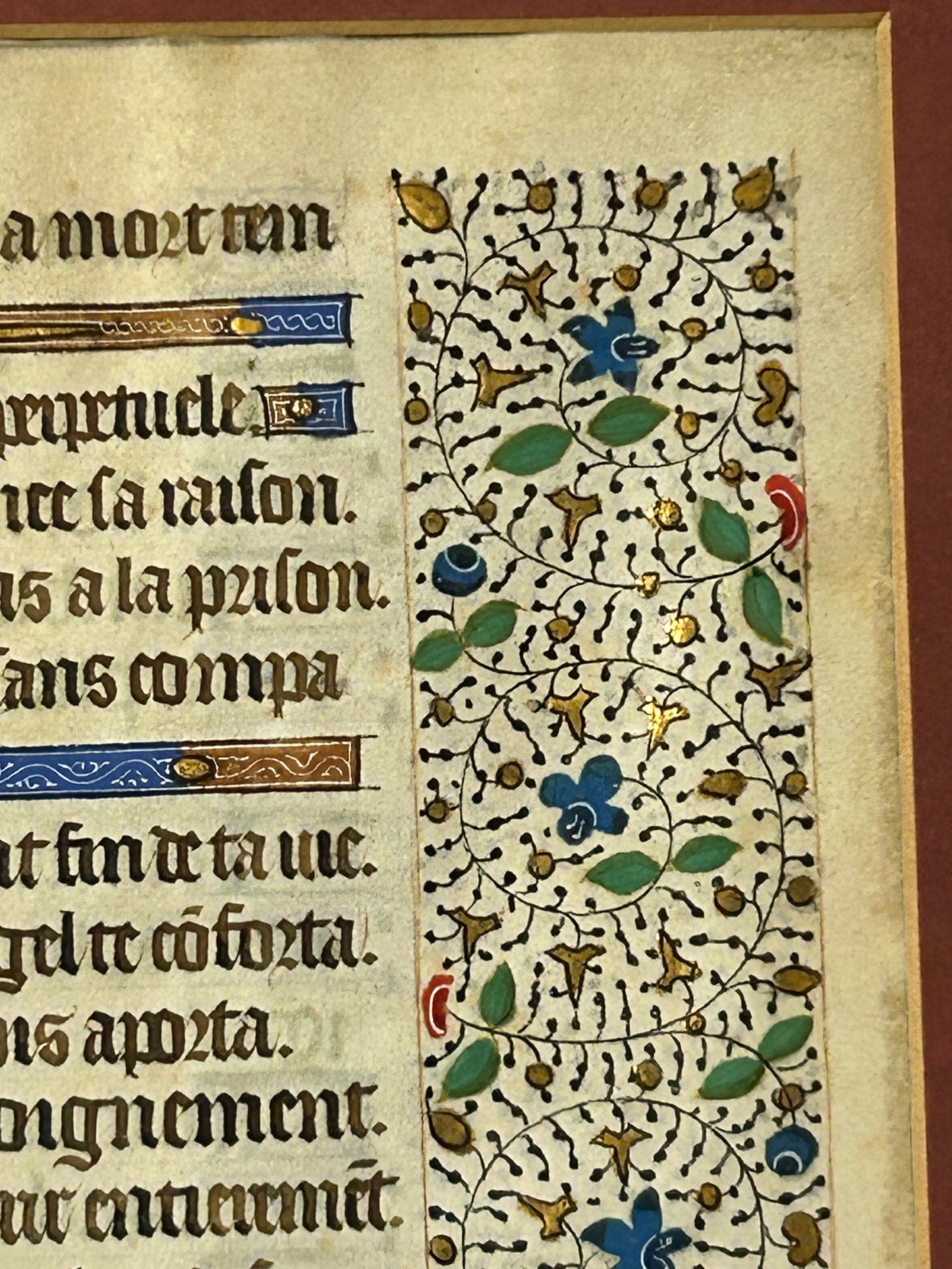 15TH CENTURY PARCHMENT DECORATED VELLUM PAGE