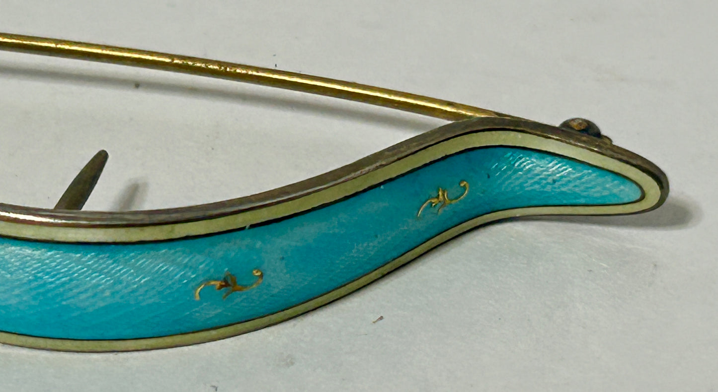 LINZ BROS. STERLING ENAMELED PAIR OF HAIR CLIPS