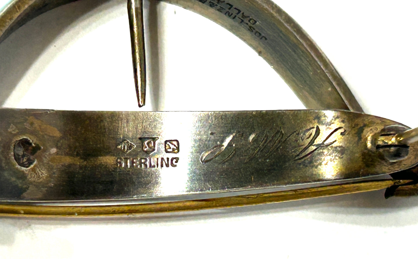 LINZ BROS. STERLING ENAMELED PAIR OF HAIR CLIPS