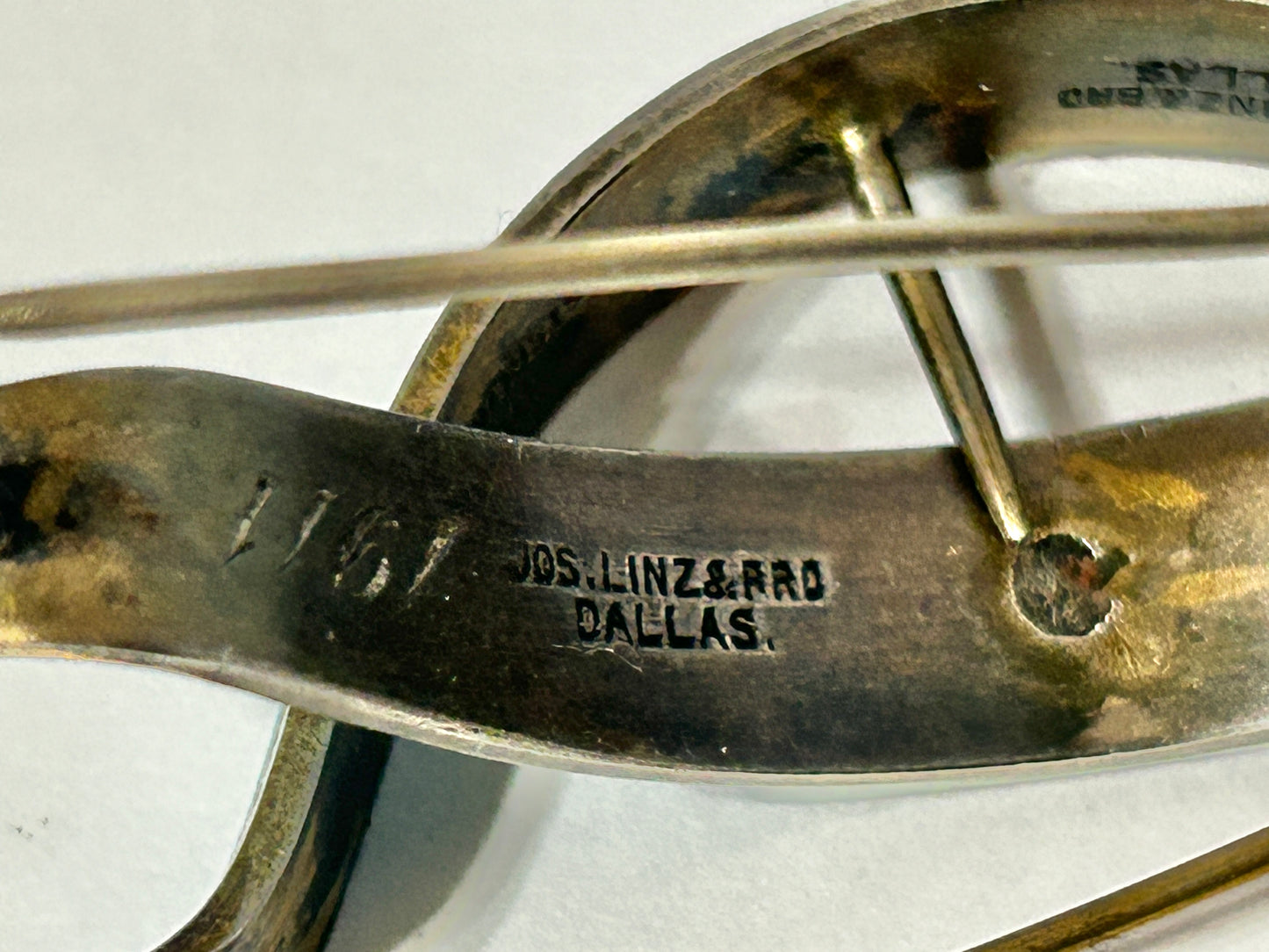 LINZ BROS. STERLING ENAMELED PAIR OF HAIR CLIPS