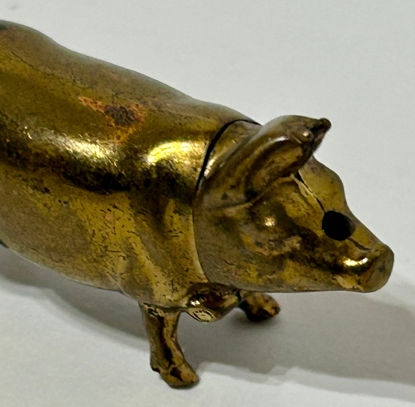 ANTIQUE PIG FIGURAL MATCH SAFE