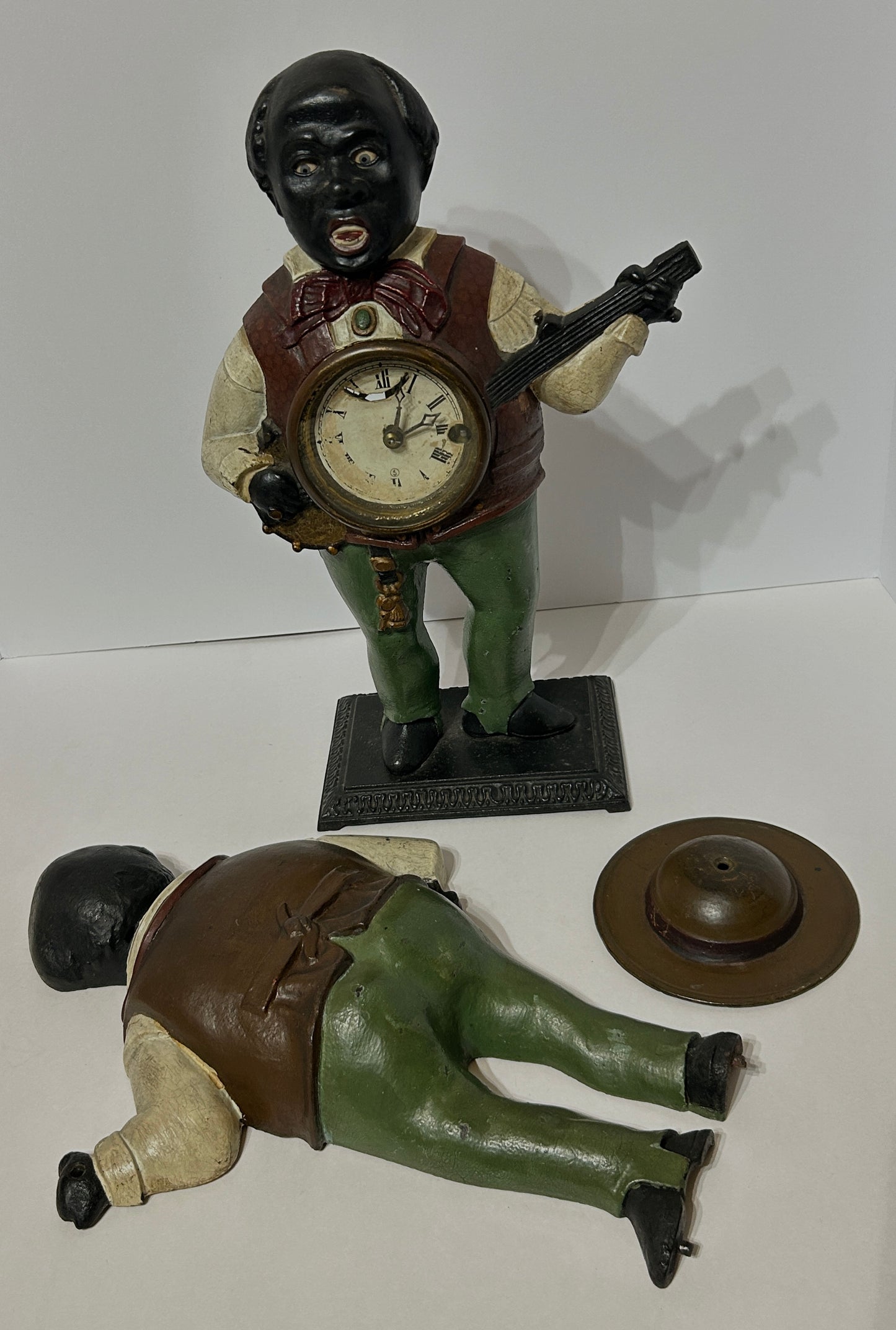BRADLEY AND HUBBARD SAMBO FIGURAL MOVING EYE CLOCK