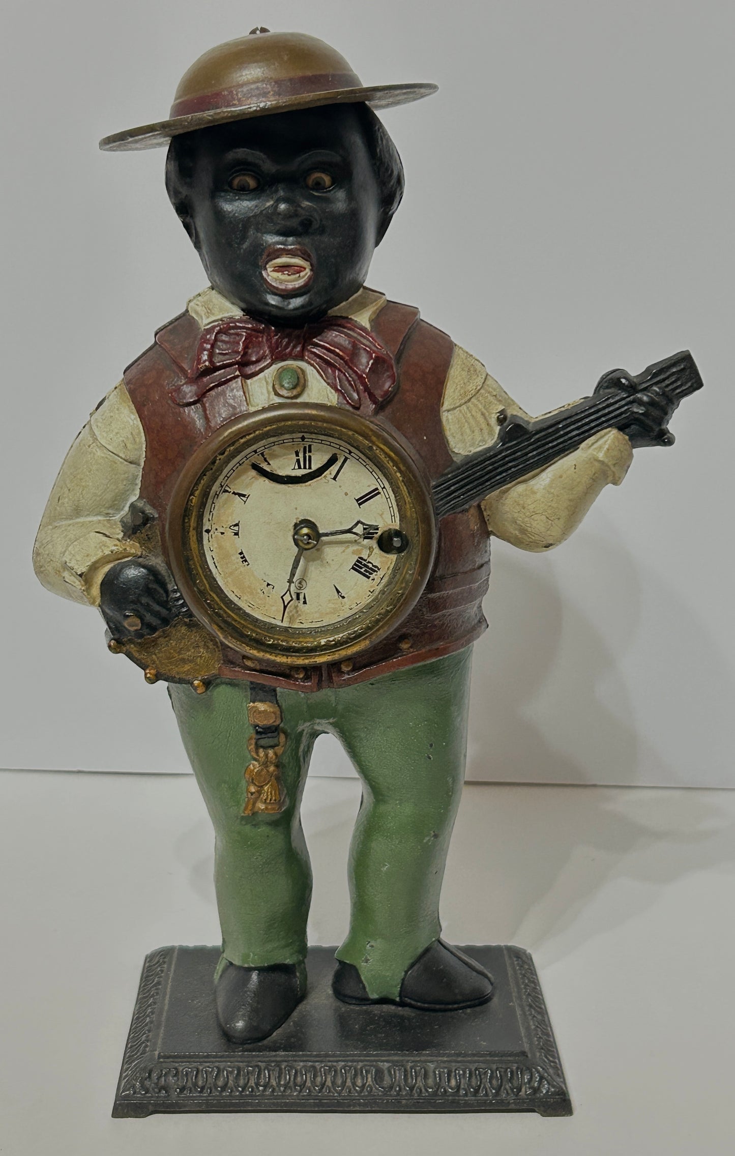 BRADLEY AND HUBBARD SAMBO FIGURAL MOVING EYE CLOCK