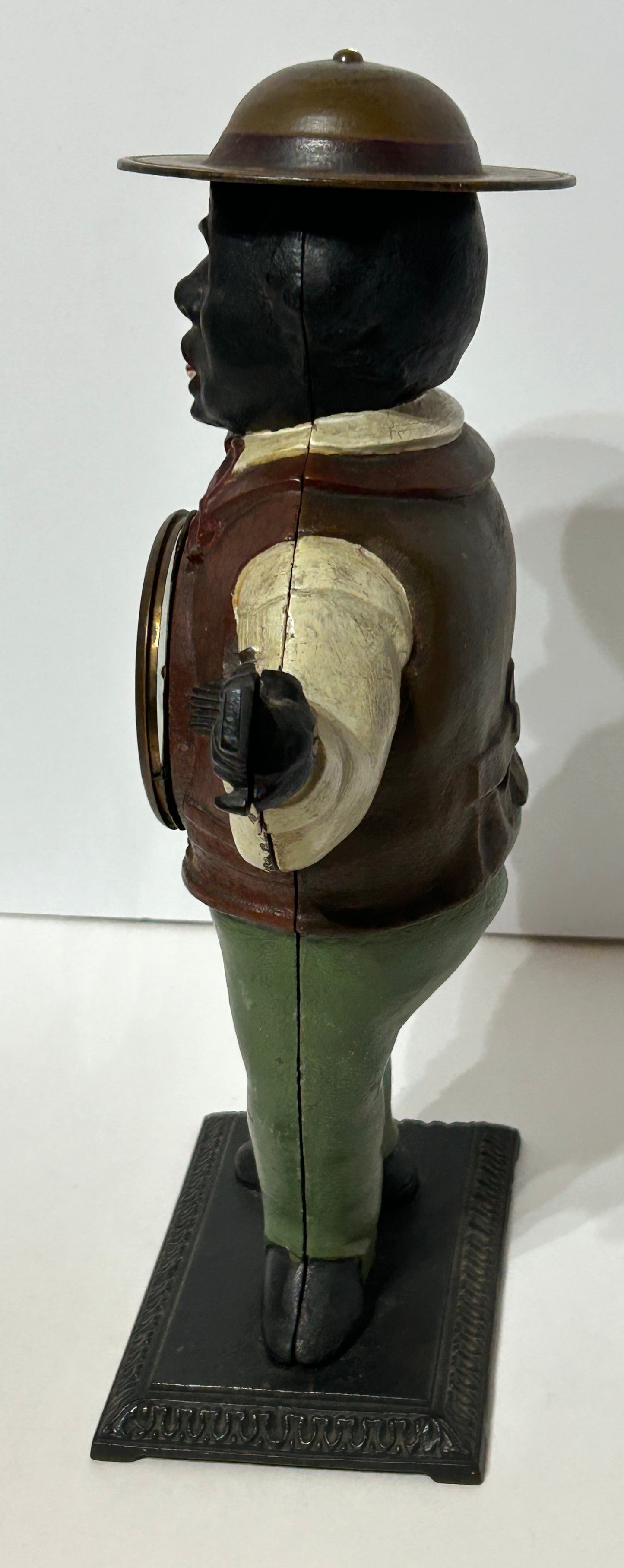 BRADLEY AND HUBBARD SAMBO FIGURAL MOVING EYE CLOCK