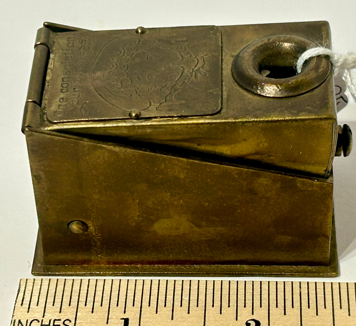 ANTIQUE CIGAR NIPPER  BRASS WITH LITTLE GIRL DESIGN