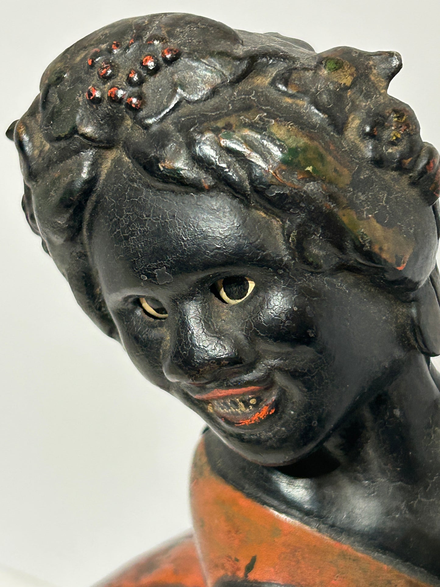TOPSY BLINKING EYE FIGURAL ANTIQUE CLOCK