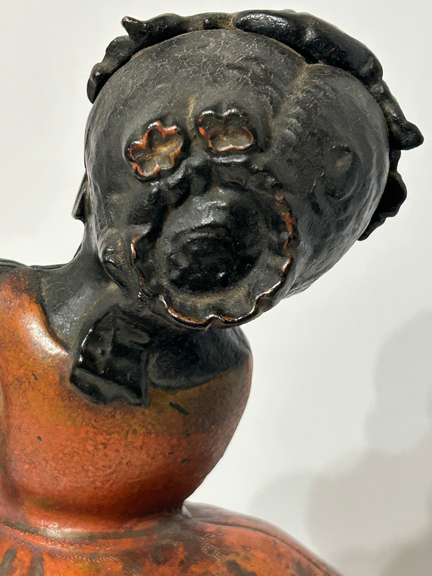 TOPSY BLINKING EYE FIGURAL ANTIQUE CLOCK