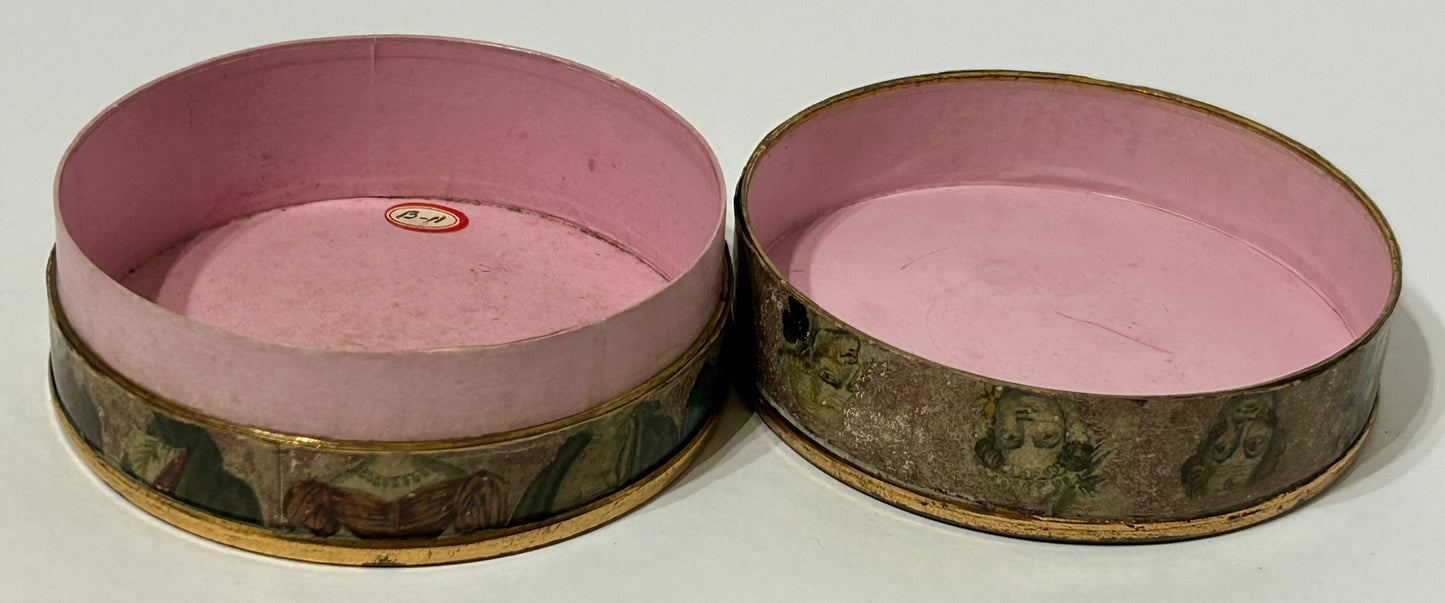 FRENCH ANTIQUE POWDER BOX WITH LADIES
